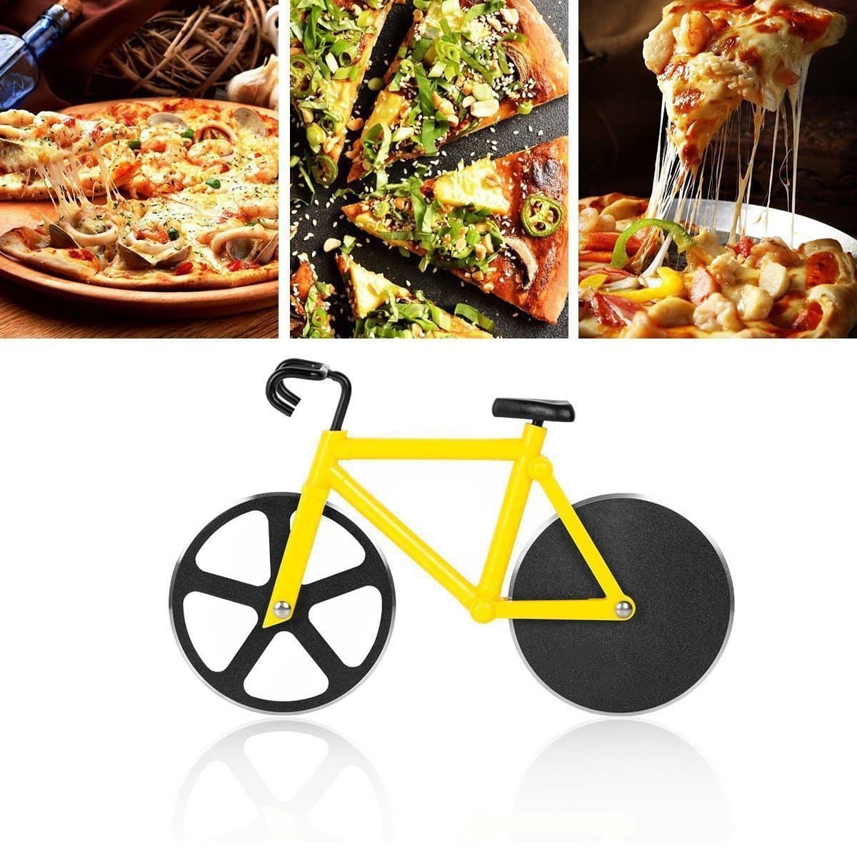 Bicycle Pizza Cutter (1 Pc): Stainless Steel, Unbreakable Handle thumbnail 1