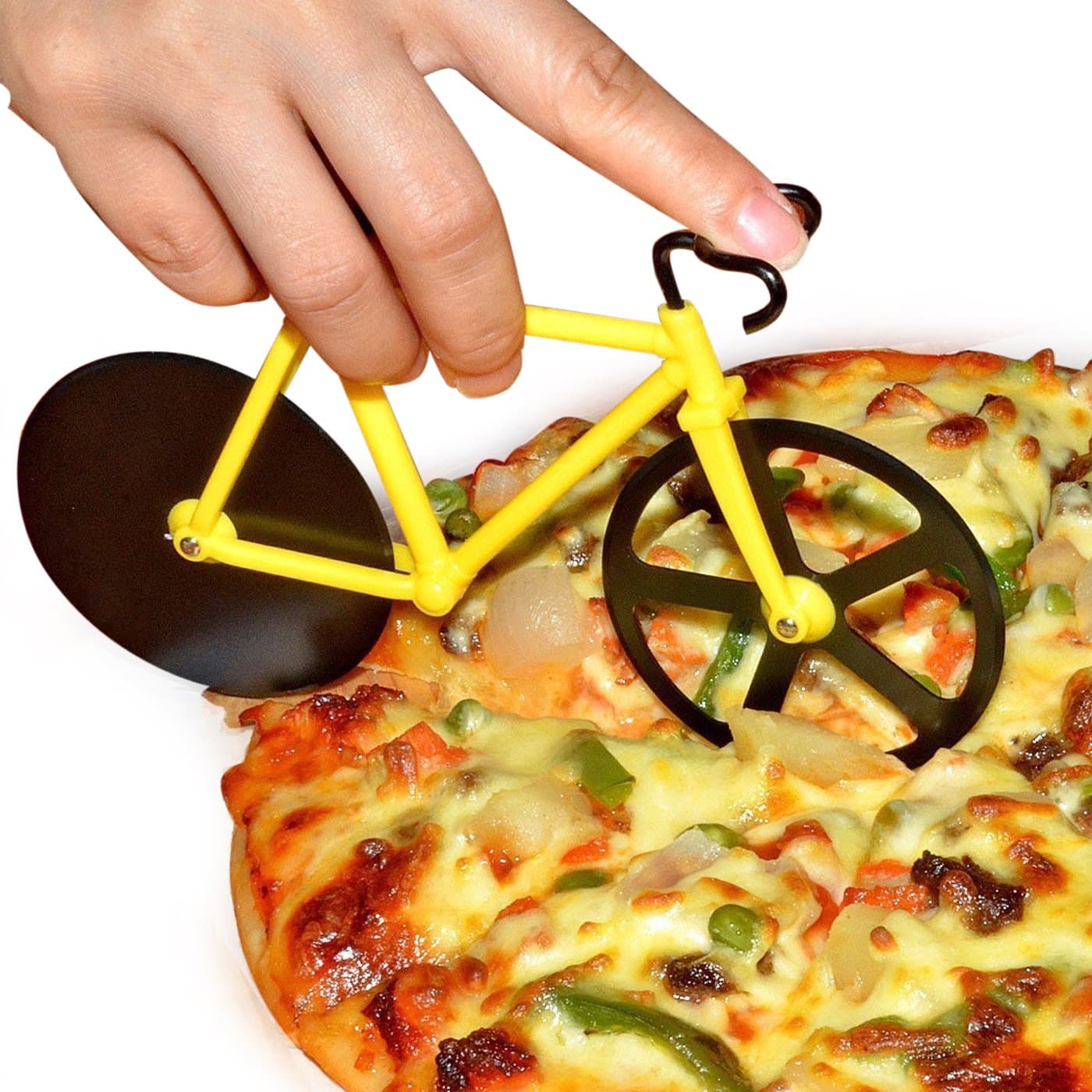 Bicycle Pizza Cutter (1 Pc): Stainless Steel, Unbreakable Handle thumbnail 3
