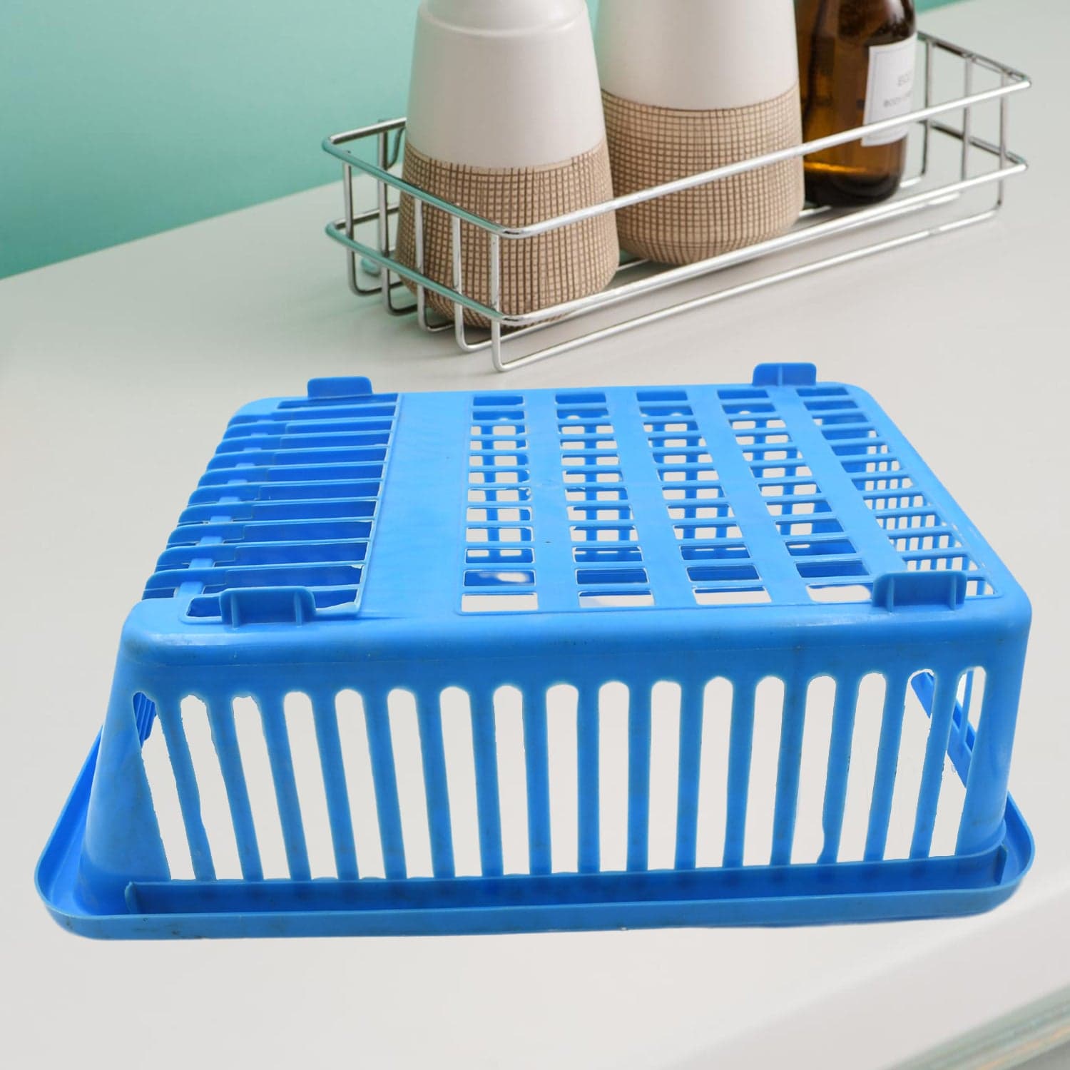 Unbreakable Plastic 3 in 1 Kitchen Sink Drainer Drying Rack (Without Bottom Tray) (MOQ :- 6 Pc) thumbnail 4