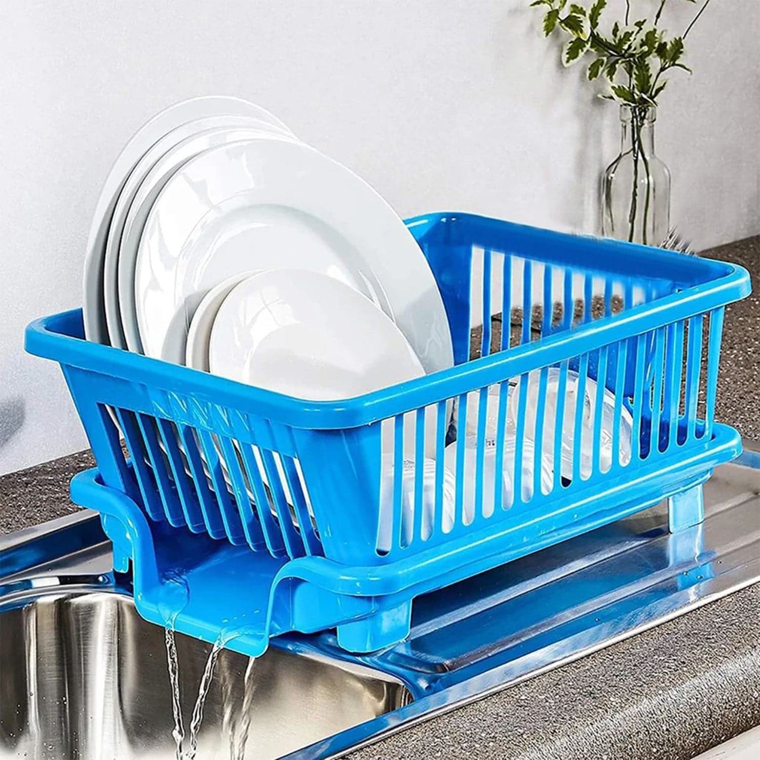Plastic Sink Dish Drainer Drying Rack (With Brown Box) ( MOQ :- 6 Pc) thumbnail 1