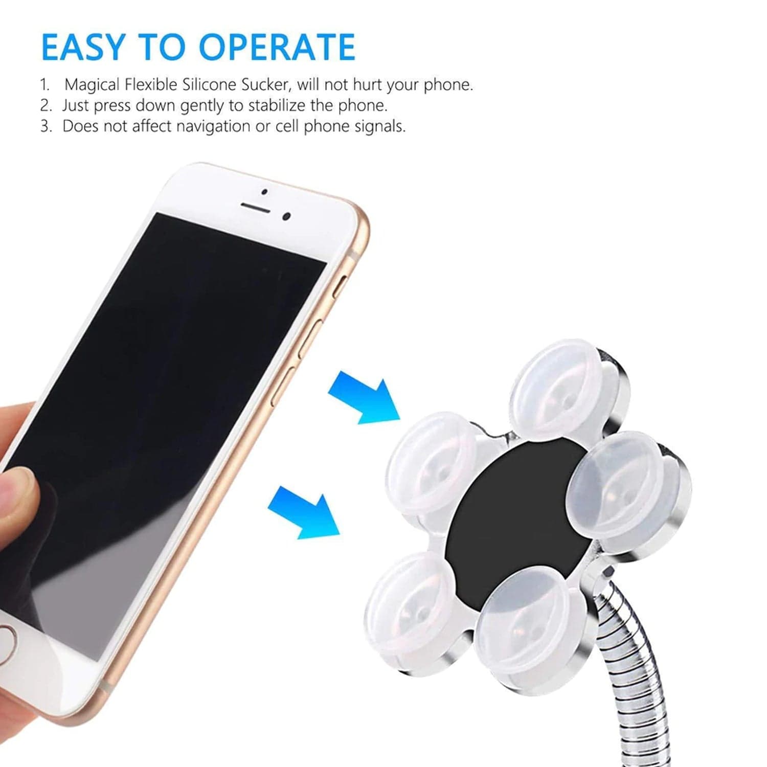 Phone Holder, 360°Rotatable Phone Stand Multi-Function Double-Sided Suction Cup Mobile Phone Holder Vip Stand thumbnail 10