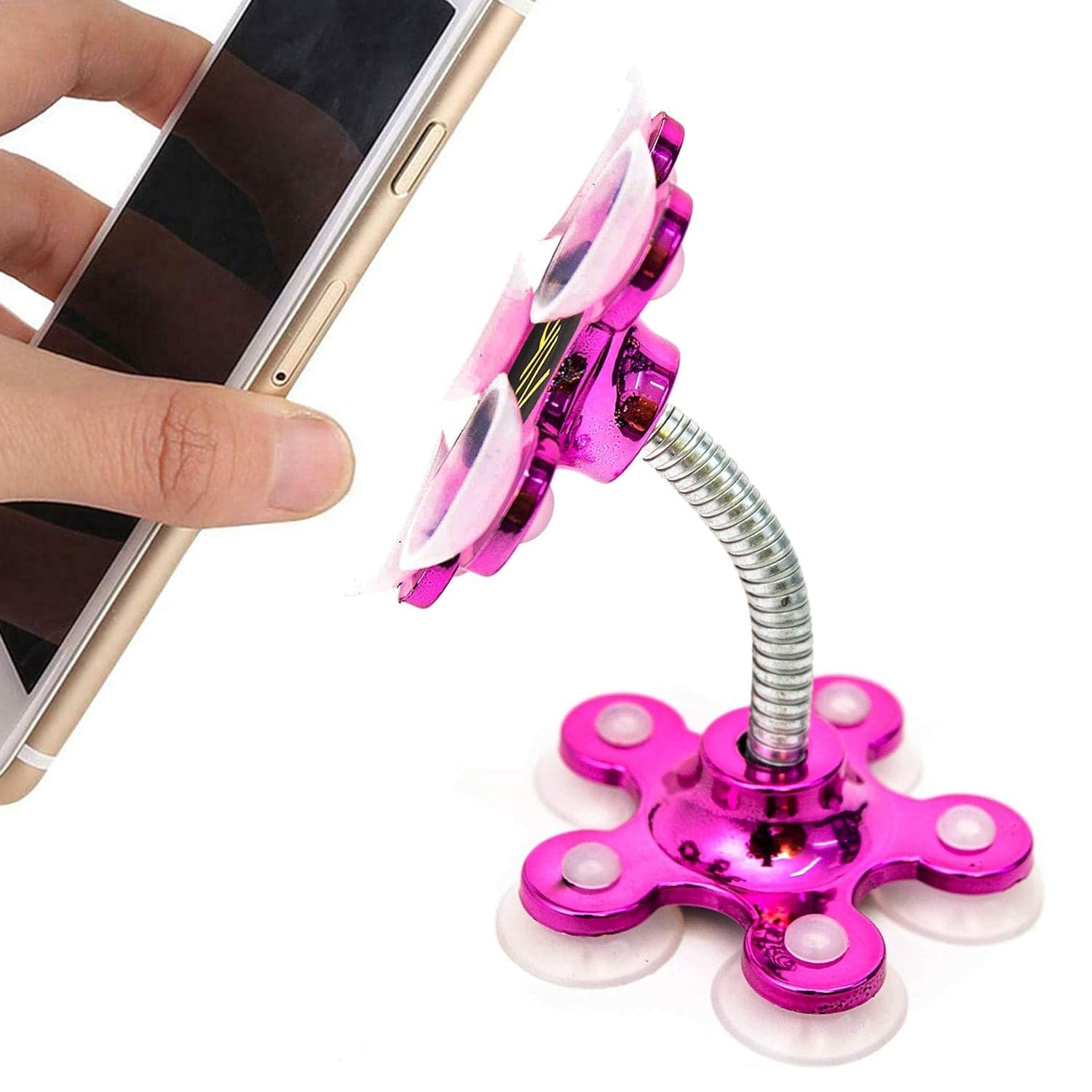 Phone Holder, 360°Rotatable Phone Stand Multi-Function Double-Sided Suction Cup Mobile Phone Holder Vip Stand( Moq :- 6 Pc ) thumbnail 4