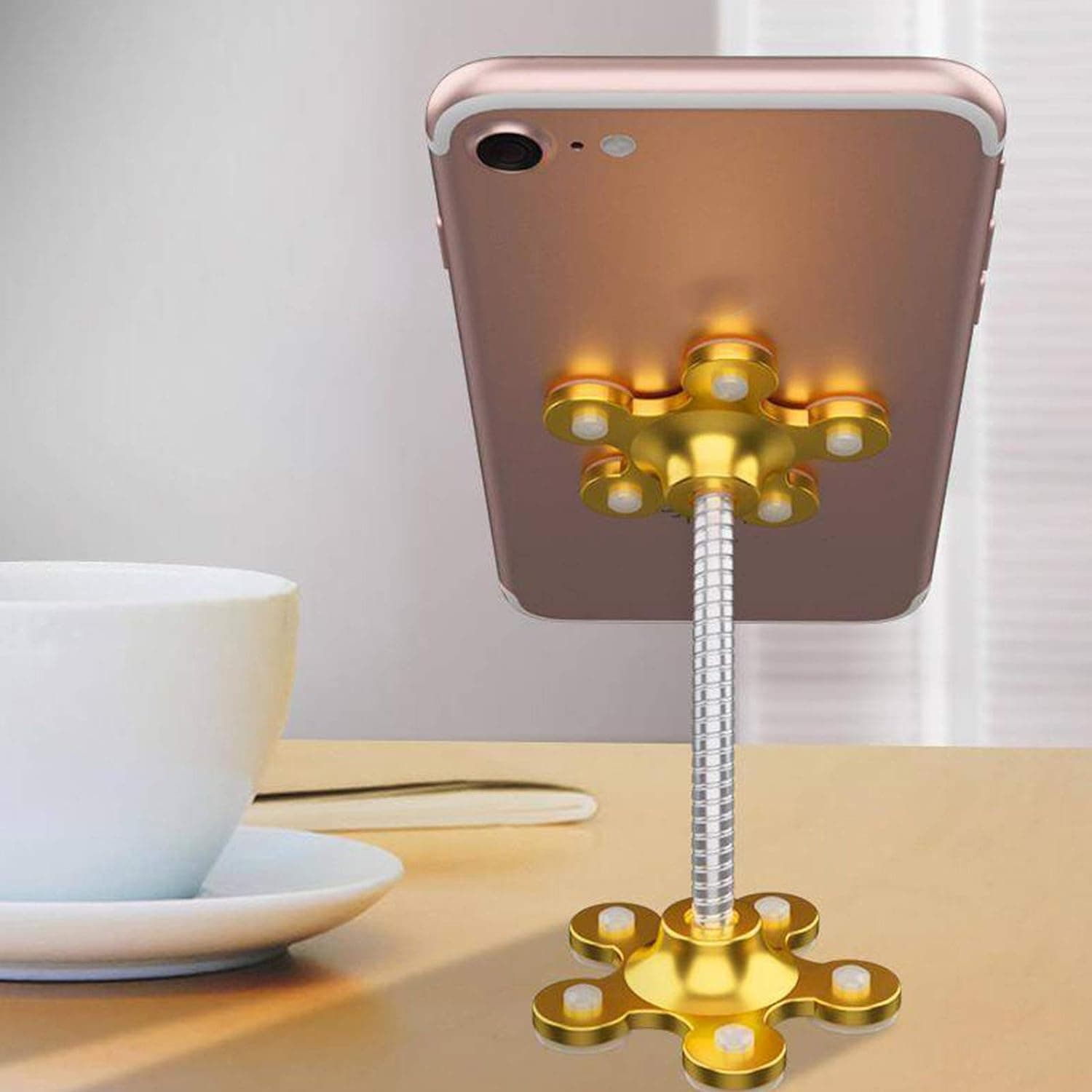 Phone Holder, 360°Rotatable Phone Stand Multi-Function Double-Sided Suction Cup Mobile Phone Holder Vip Stand( Moq :- 6 Pc ) thumbnail 7