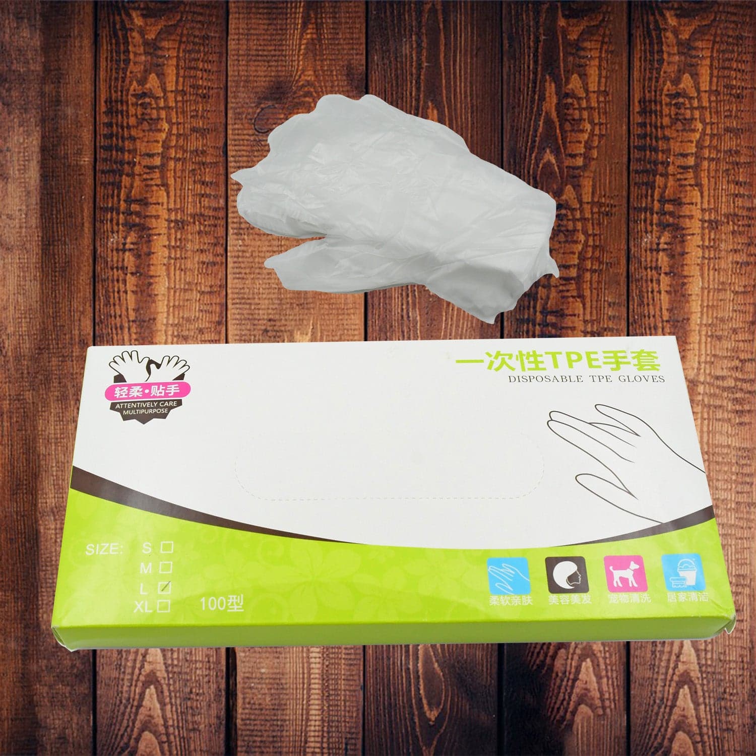 Large Disposable Gloves (100 Pcs): Clear Plastic, Multipurpose thumbnail 5
