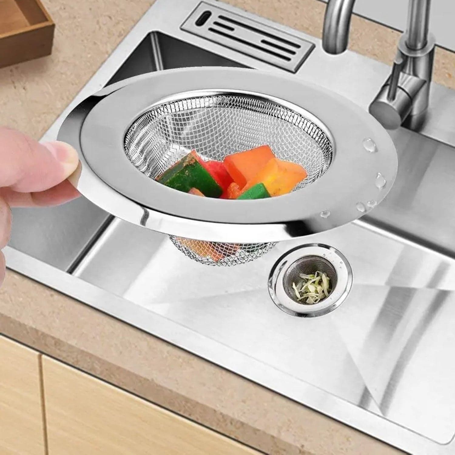 Medium Size Stainless Steel Sink Strainer Kitchen Drain Basin Filter Stopper Drainer thumbnail 1