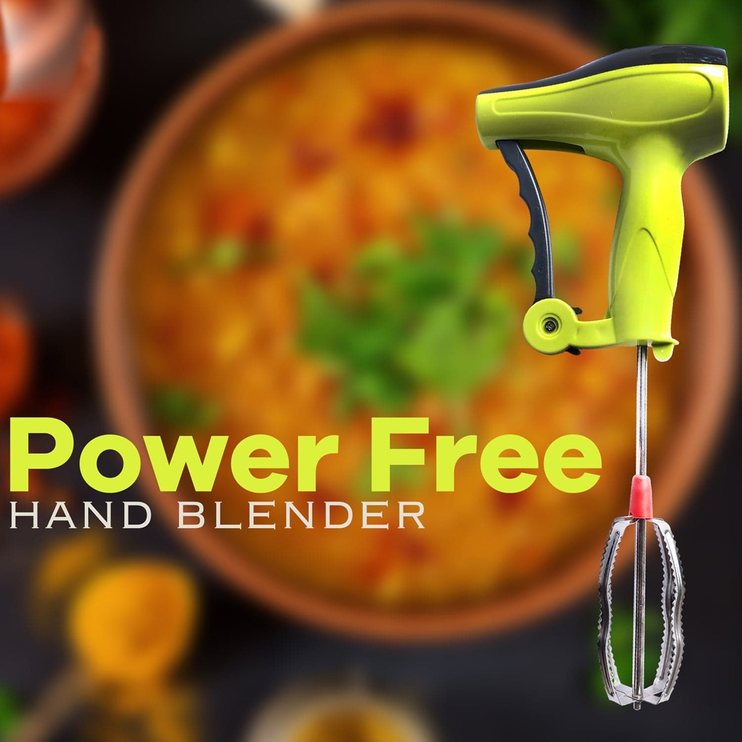Power Free Manual Hand Blender With Stainless Steel Blades thumbnail 6
