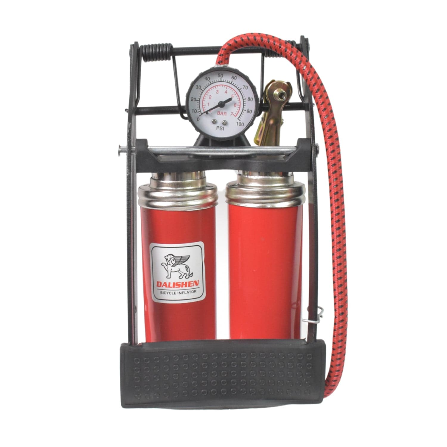 Dual-Cylinder Foot Pump, Portable Floor Bike Pump, 100PSI Air Pump thumbnail 6
