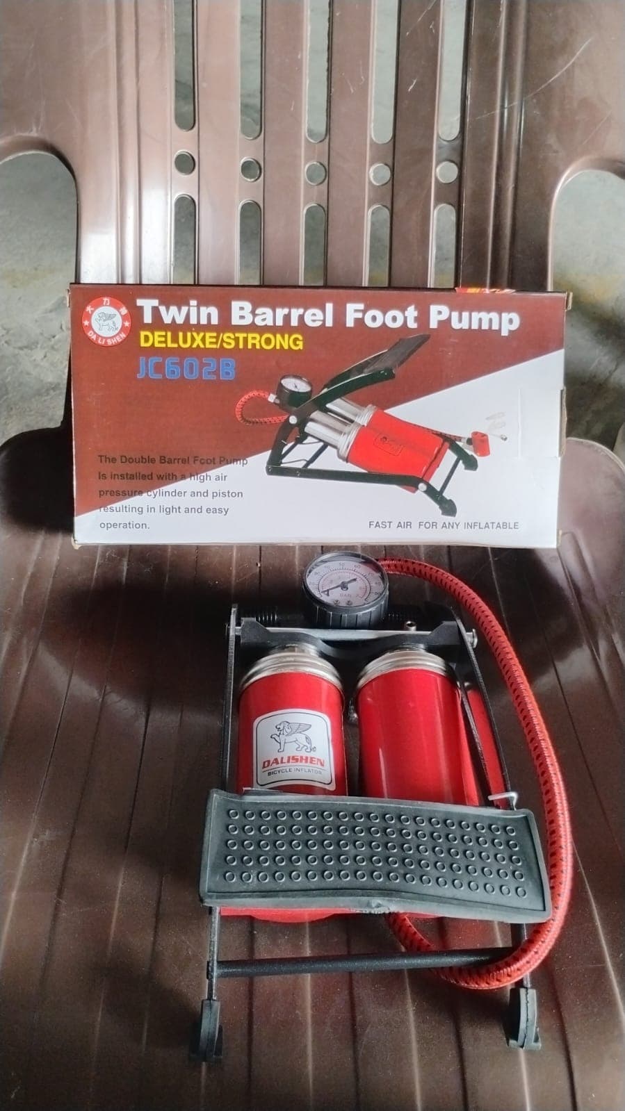 Dual-Cylinder Foot Pump, Portable Floor Bike Pump, 100PSI Air Pump thumbnail 7