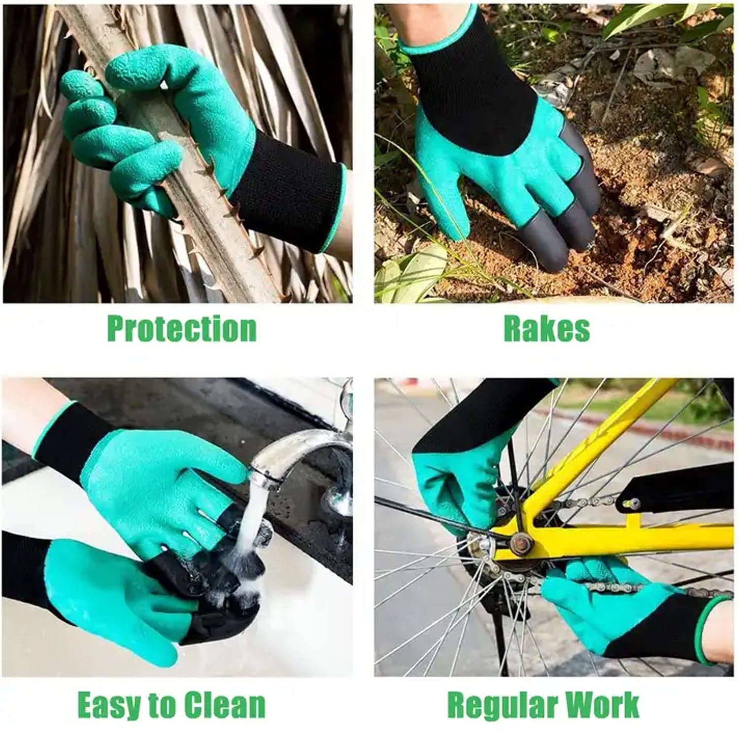 Heavy Duty Garden Gloves with Claws (Washable): 1 Pair (Mix Color) thumbnail 4