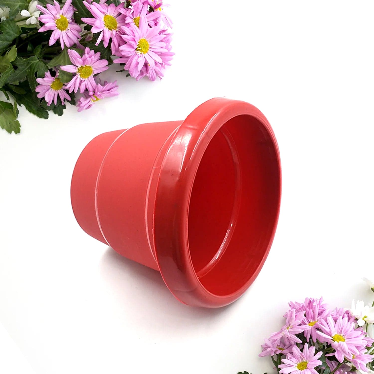 Plastic Heavy Duty Plant Container Pot/Gamla for Indoor Home Decor | Outdoor Balcony Garden 13cm (pack of 1 pc) thumbnail 1