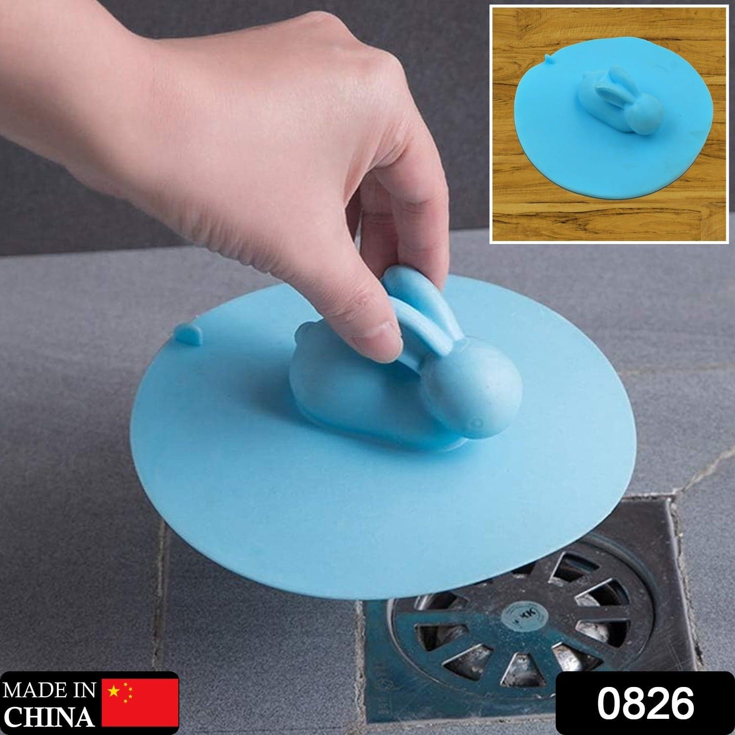 Drain Cover Water Stopper Tank Stopper Rabbit Silicone & Odor Resistant (1 Pc ) thumbnail 2