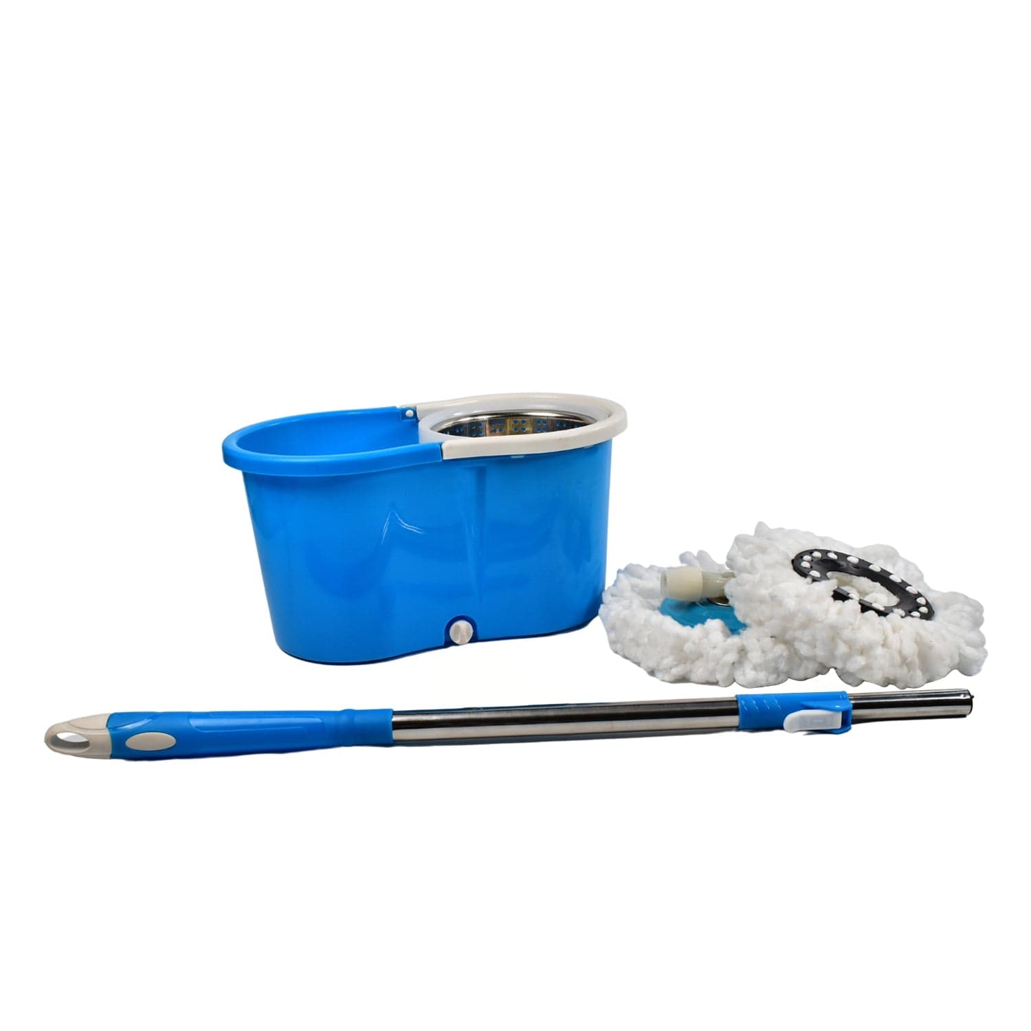Spin Floor Cleaning Easy Advance Tech Bucket Mop And Rotating Steel Pole Head With 2 Microfiber Refill Heads thumbnail 4