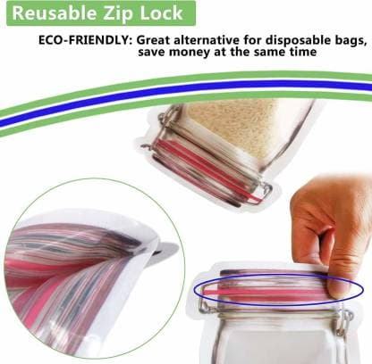 Jar-Shaped Stand-Up Pouch (3-Pack) – Airtight Storage | Tidy Table thumbnail 3