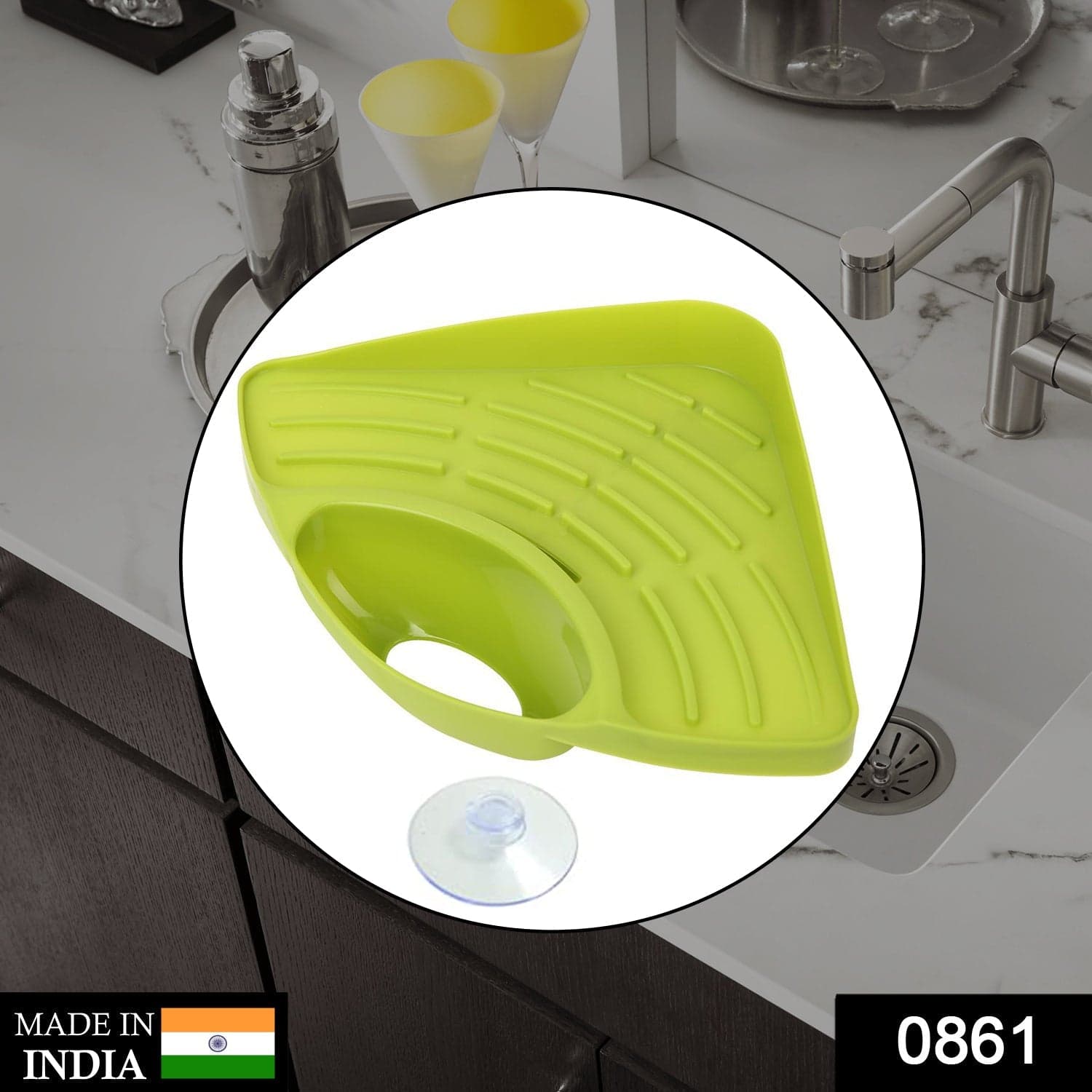 Sink Strainer Basket Corner Kitchen Triangular Multi functional Drain Shelf thumbnail 2
