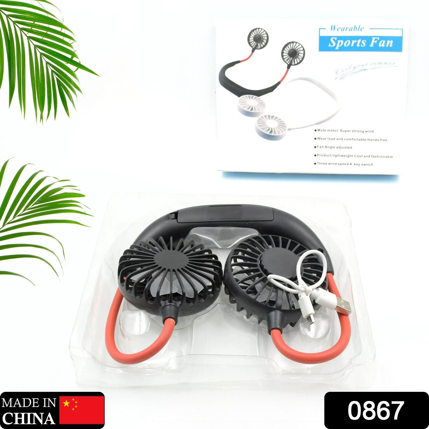 Hand Free Personal Fan - Portable Usb Battery Rechargeable With Battery Comaprtment Mini Fan - Headphone Design Wearable Neckband Fan Necklance Fan Cooler Fan For Home thumbnail 2