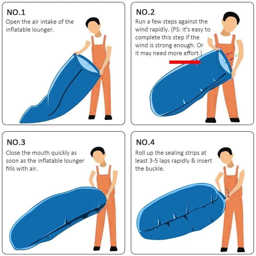 Inflatable Camping Lounger Neck Support & Portable Trekola thumbnail 3