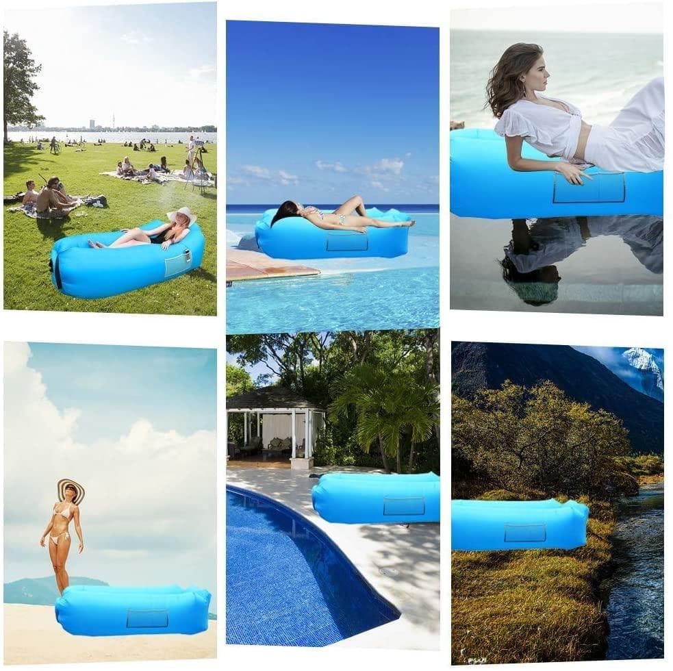 Inflatable Camping Lounger Neck Support & Portable Trekola thumbnail 8