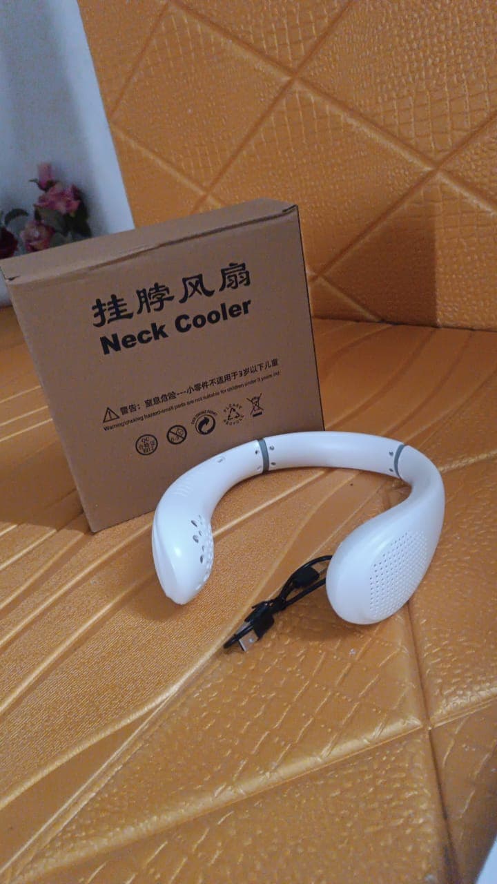 Portable USB Rechargeable Neck Fan of Wearable, 3 Speeds, Headphone Design thumbnail 9