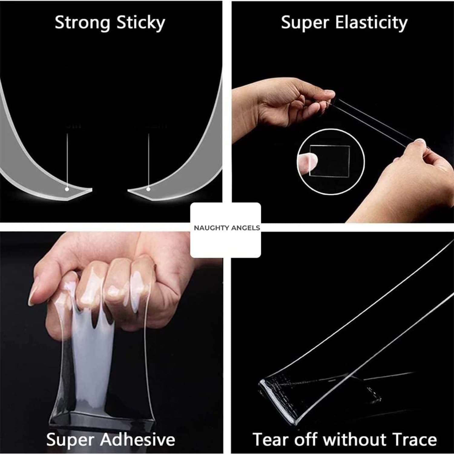 Sticky Tape Washable Adhesive 1M Tape Reusable, Wear-Resistant Tape Nano Tape Double Sided Tape For Paste Photos Home Office School thumbnail 5