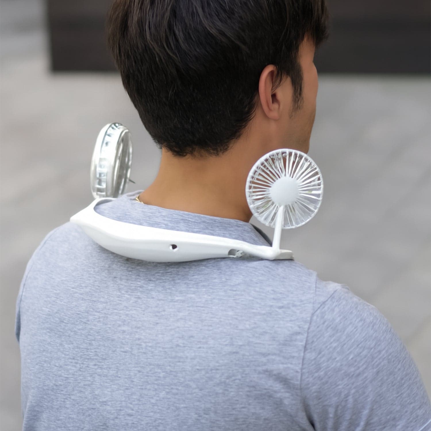 USB Rechargeable Wearable Neckband Fan thumbnail 1