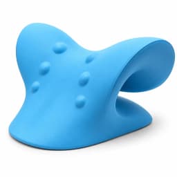 Blue Curved Cervical Neck Stretcher and Relaxer with Raised Massage Points