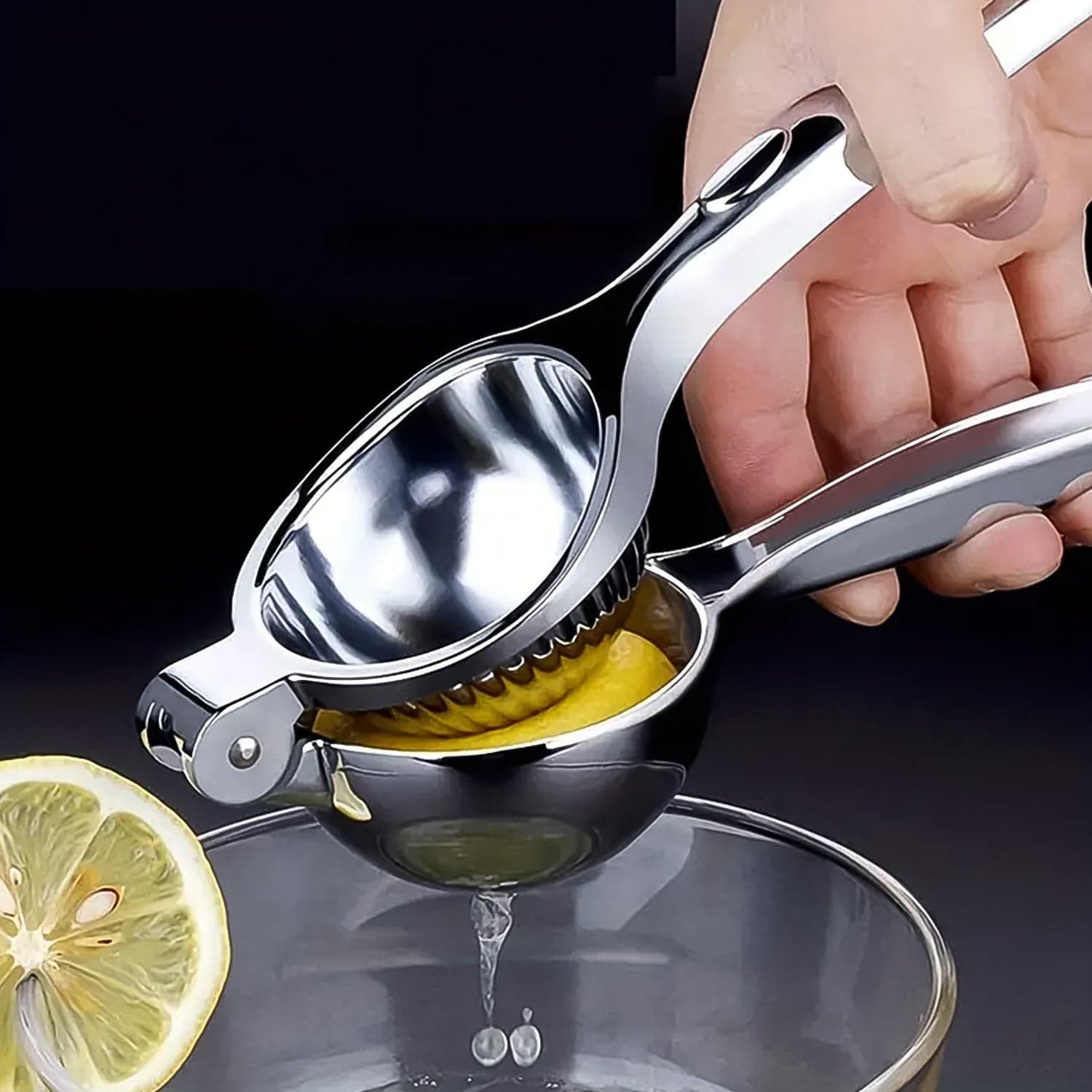 Premium Lemon Squeezer, Large Heavy Duty Handheld Juicer For Lemon, Stainless Steel Hand Press Citrus Juicer (1 Pc) thumbnail 5