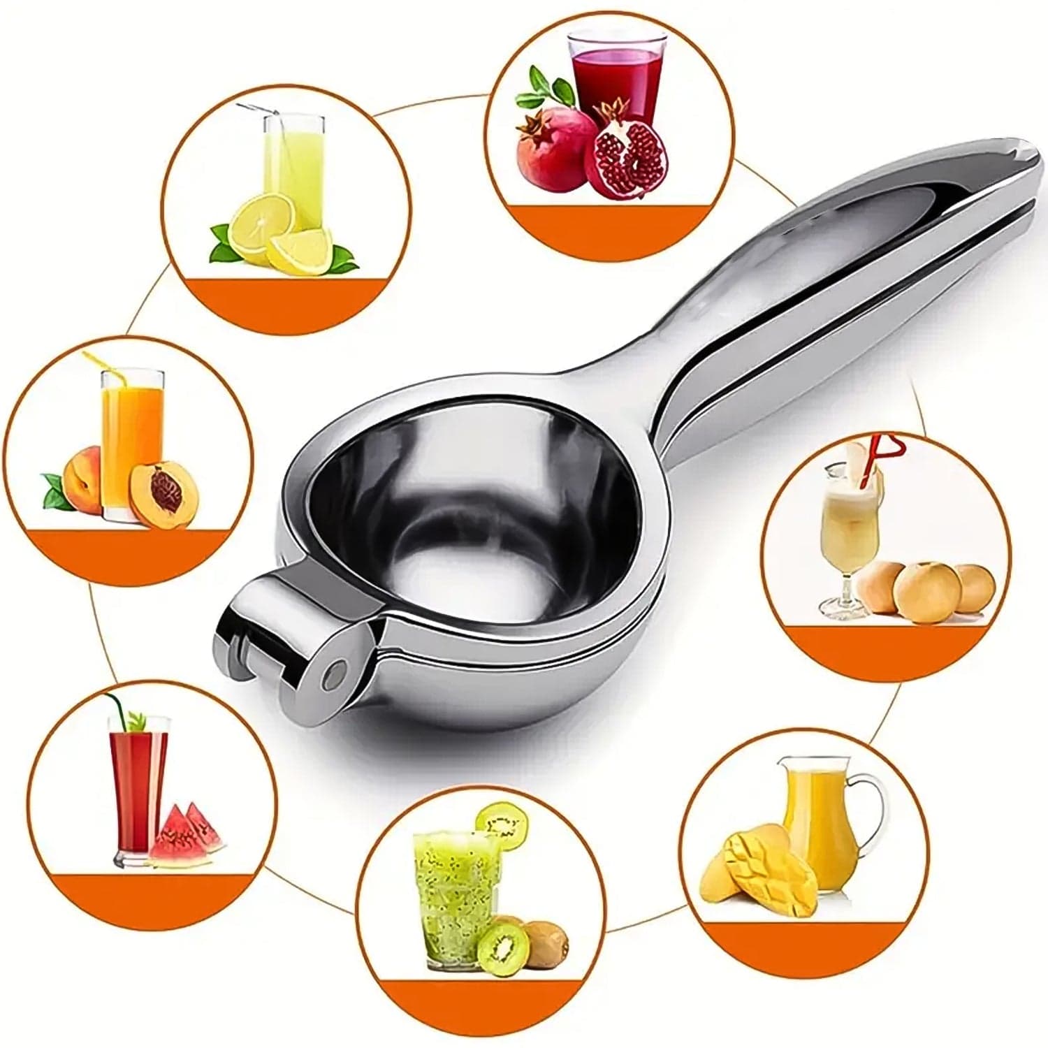 Premium Lemon Squeezer, Large Heavy Duty Handheld Juicer For Lemon, Stainless Steel Hand Press Citrus Juicer (1 Pc) thumbnail 7