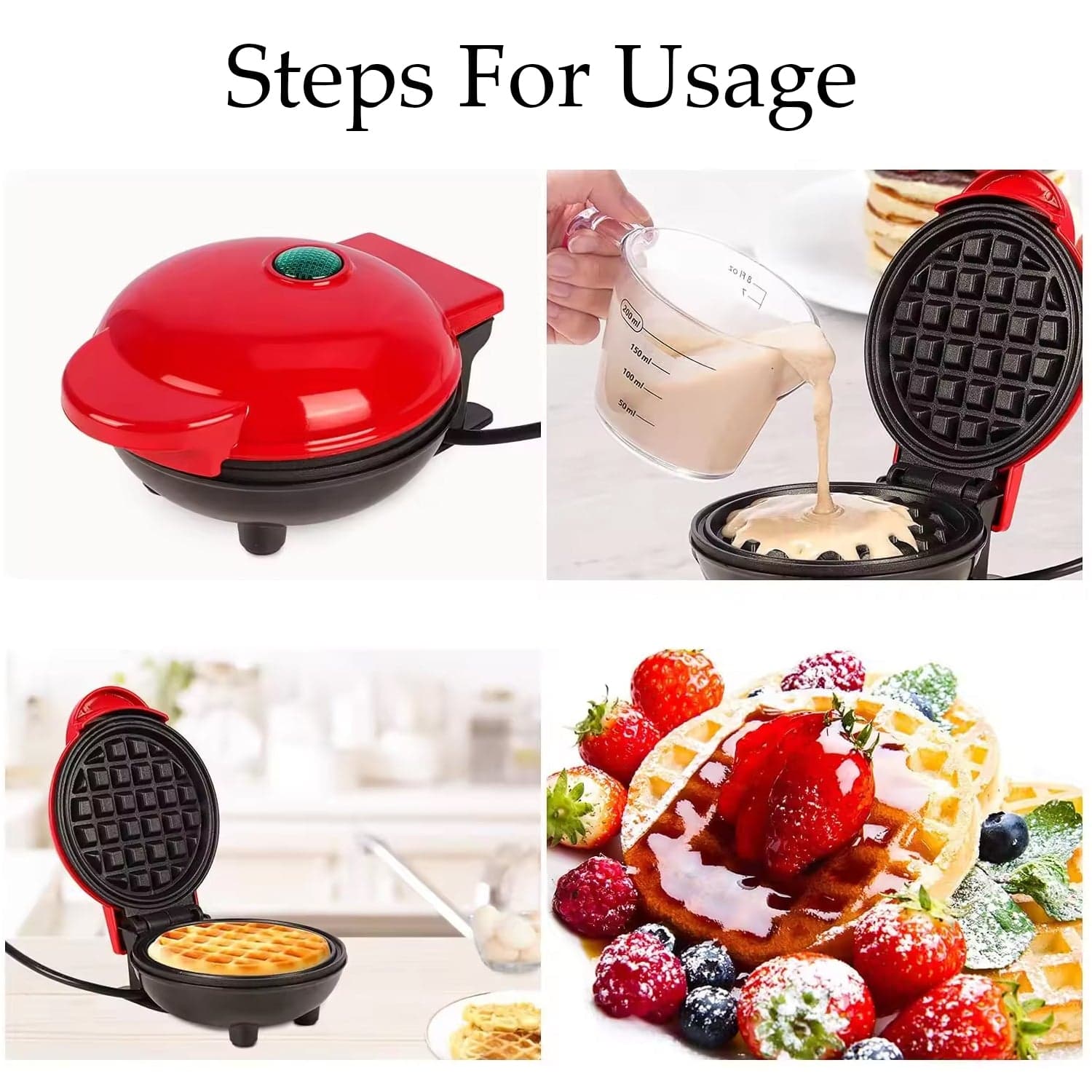 Mini Waffle Maker Machine Waffle thumbnail 5