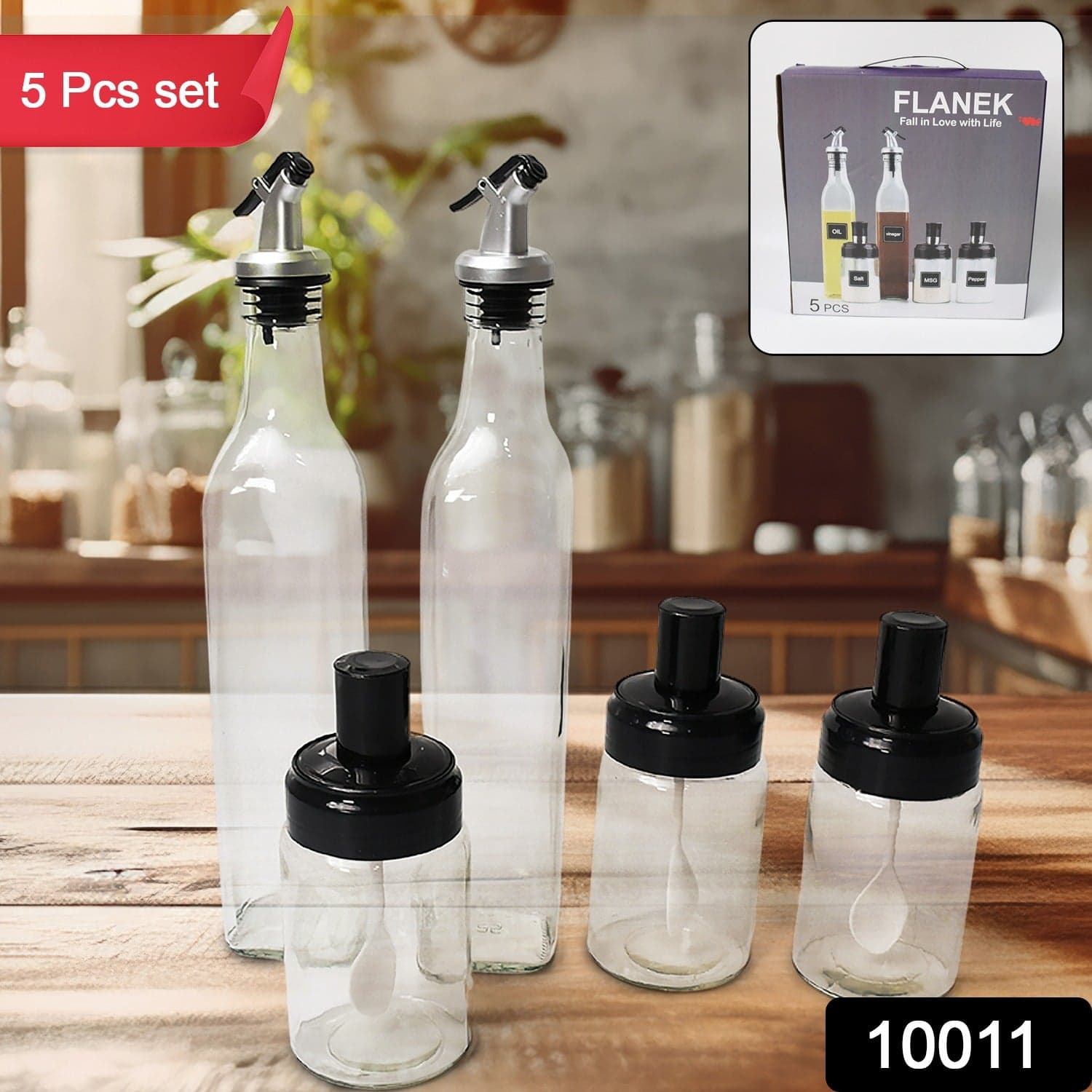 Transparent Glass Oil Dispenser 500 Ml Bottle Set Of 2 thumbnail 2