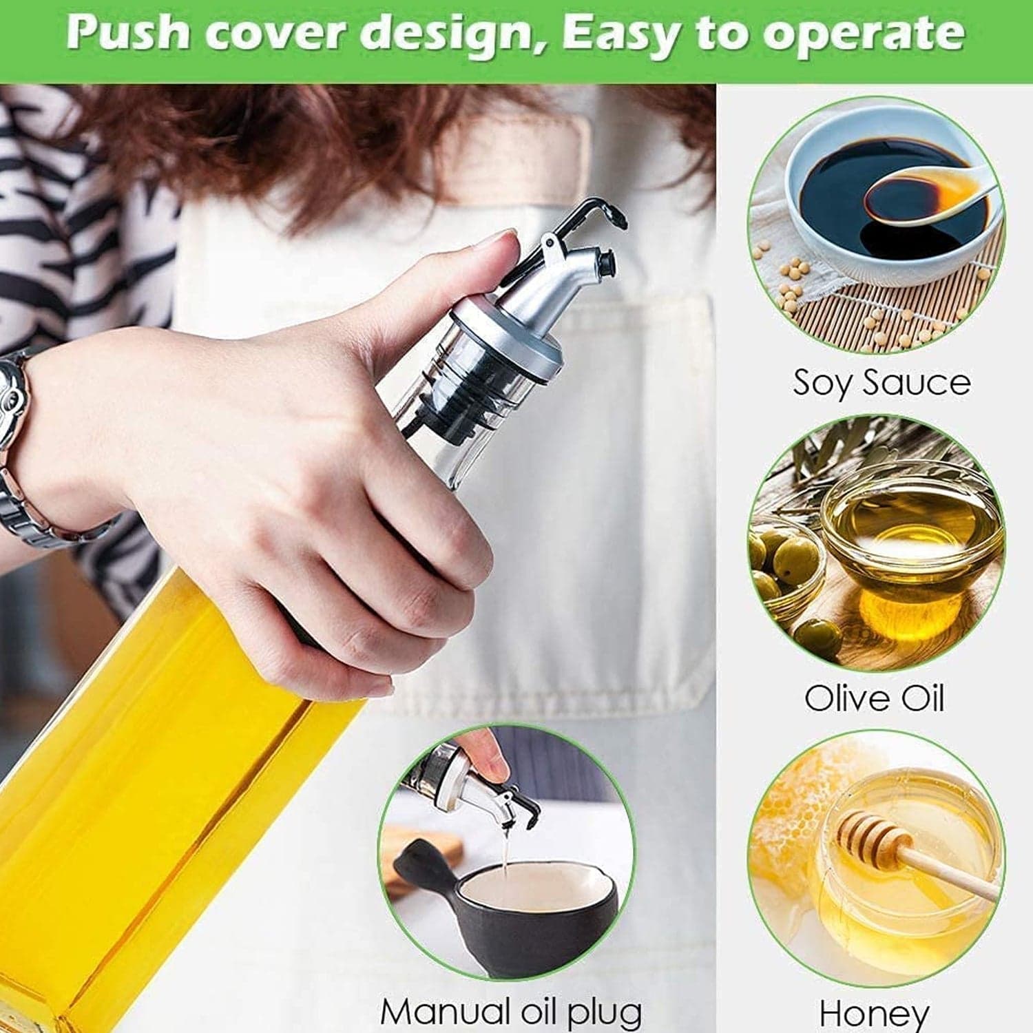Transparent Glass Oil Dispenser 500 Ml Bottle Set Of 2 thumbnail 4