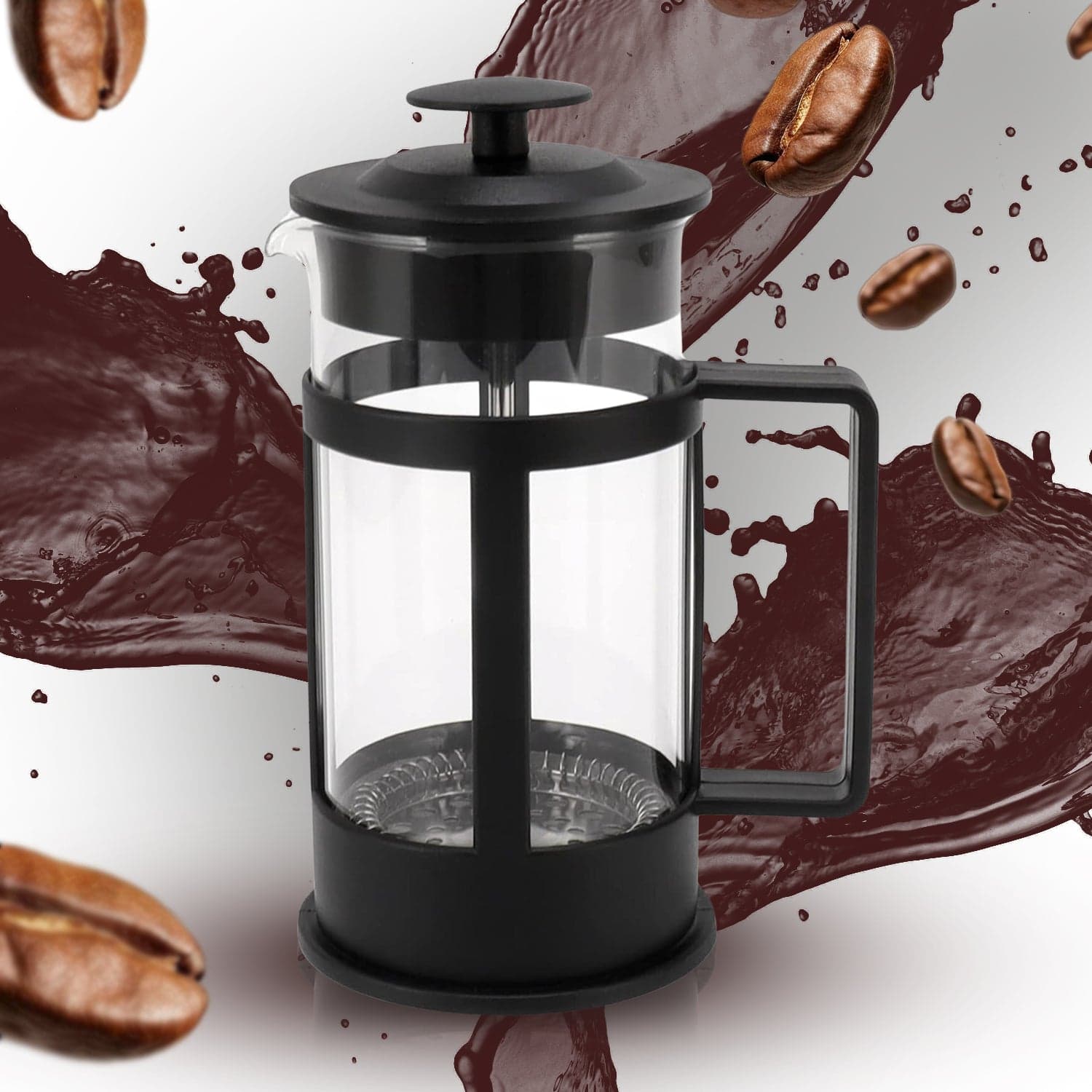 Coffee And Tea Maker, Coffee Maker Glass Stainless Steel Coffee Press Glass Teapot For Camping Travel Gifts Kitchen Tools (Approx 350Ml) thumbnail 4