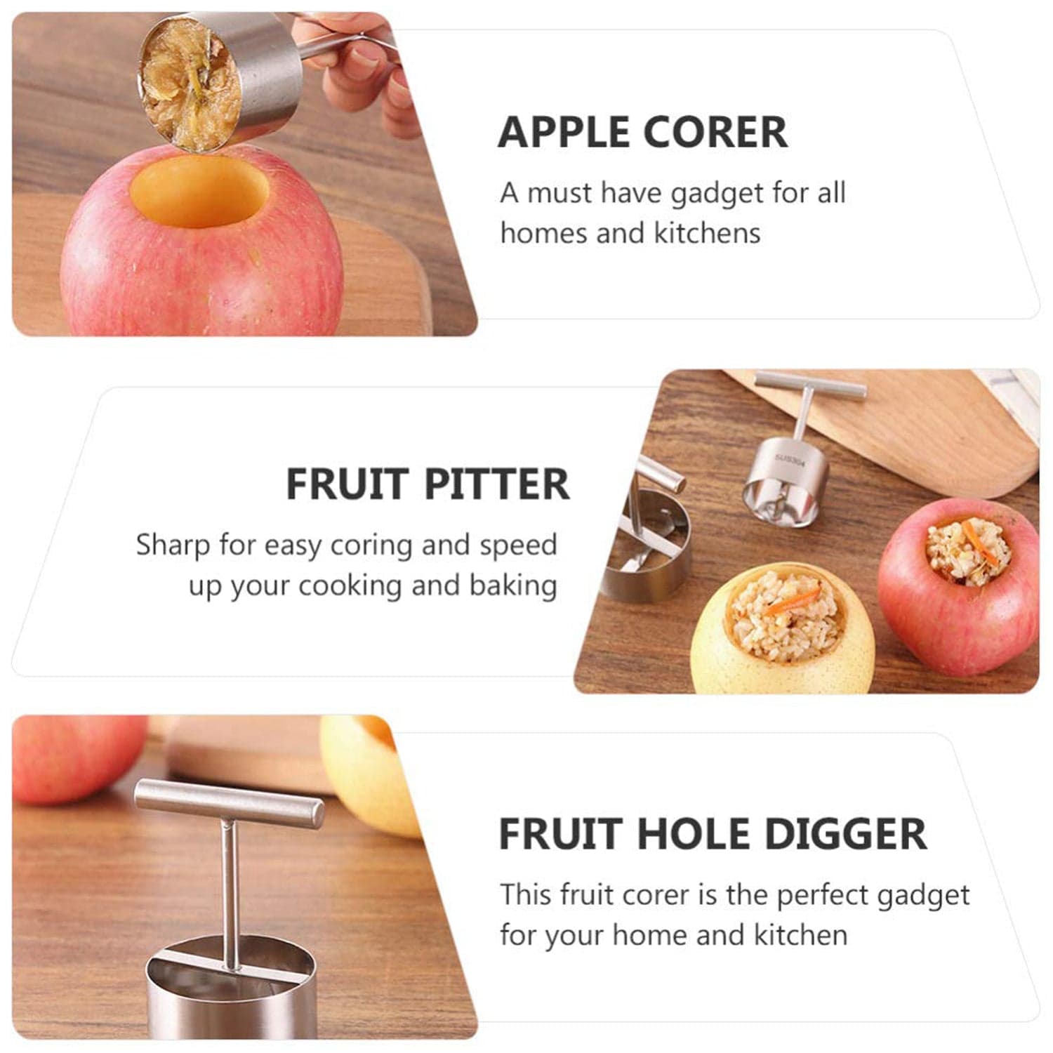 Corer Pear Core Separator Vegetable Core Remover Seeder Cutter Pitter Fruit Hole Remover Coring Tool (1 Pc) thumbnail 5