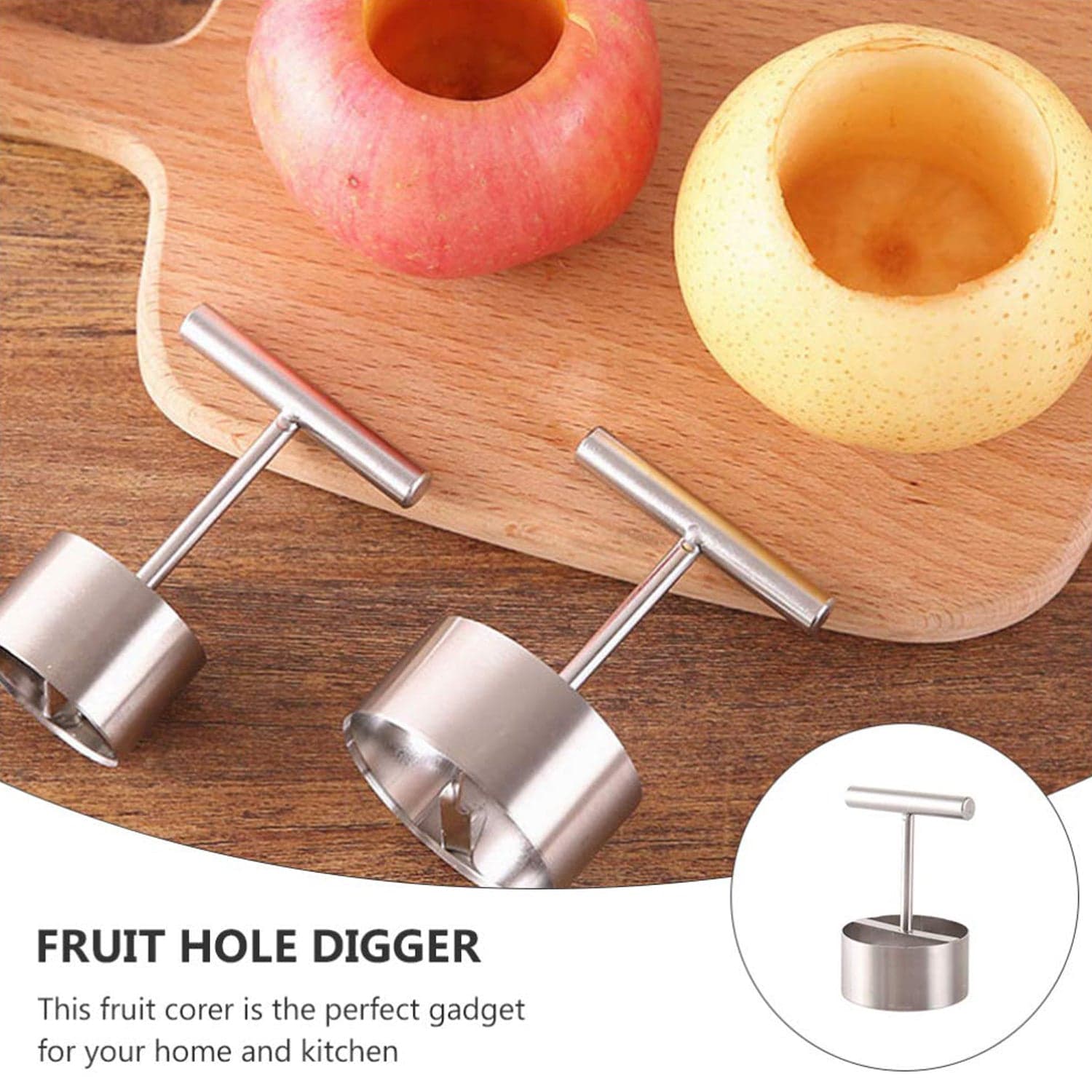 Corer Pear Core Separator Vegetable Core Remover Seeder Cutter Pitter Fruit Hole Remover Coring Tool (1 Pc) thumbnail 6