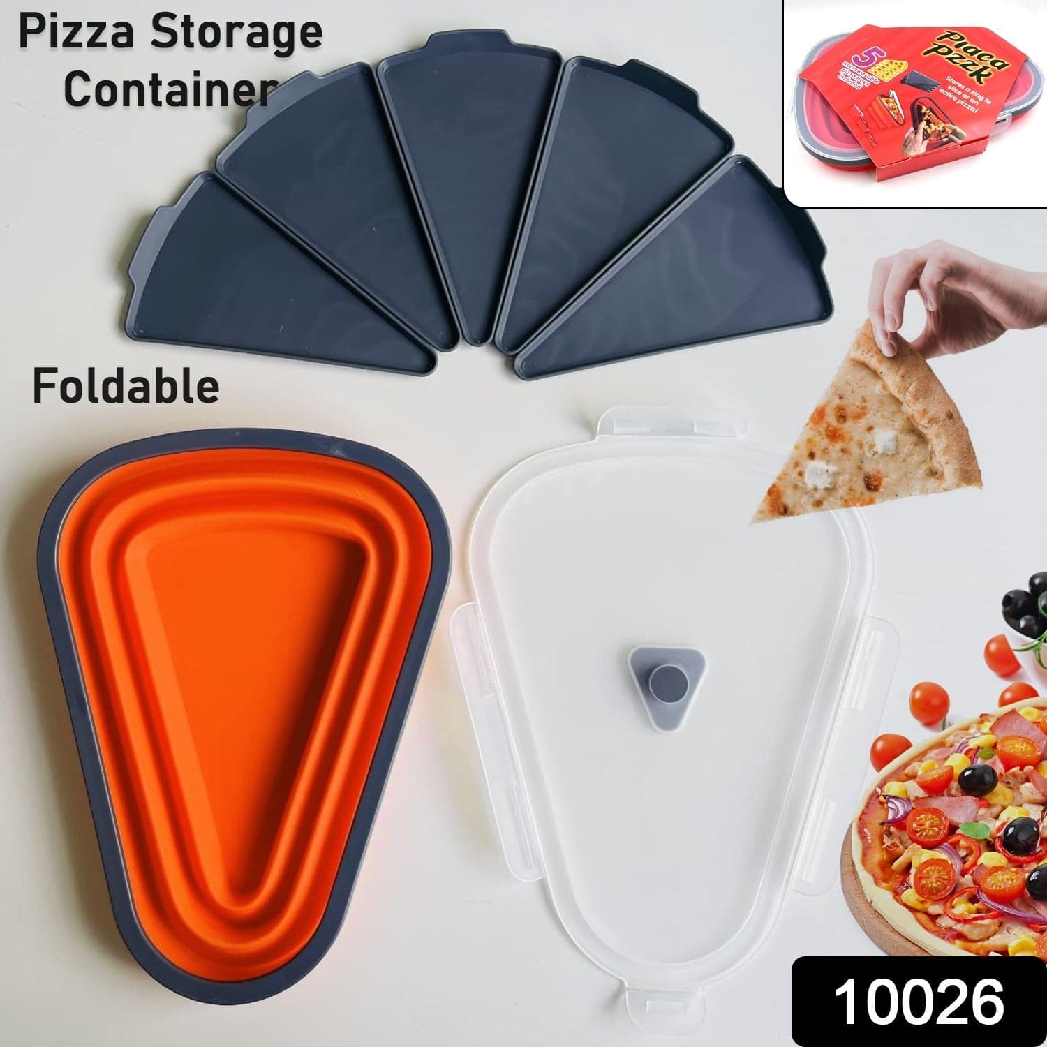 Reusable Expandable Pizza Storage Container with 5 Microwavable Trays of Adjustable for Home & Outdoor Use thumbnail 2
