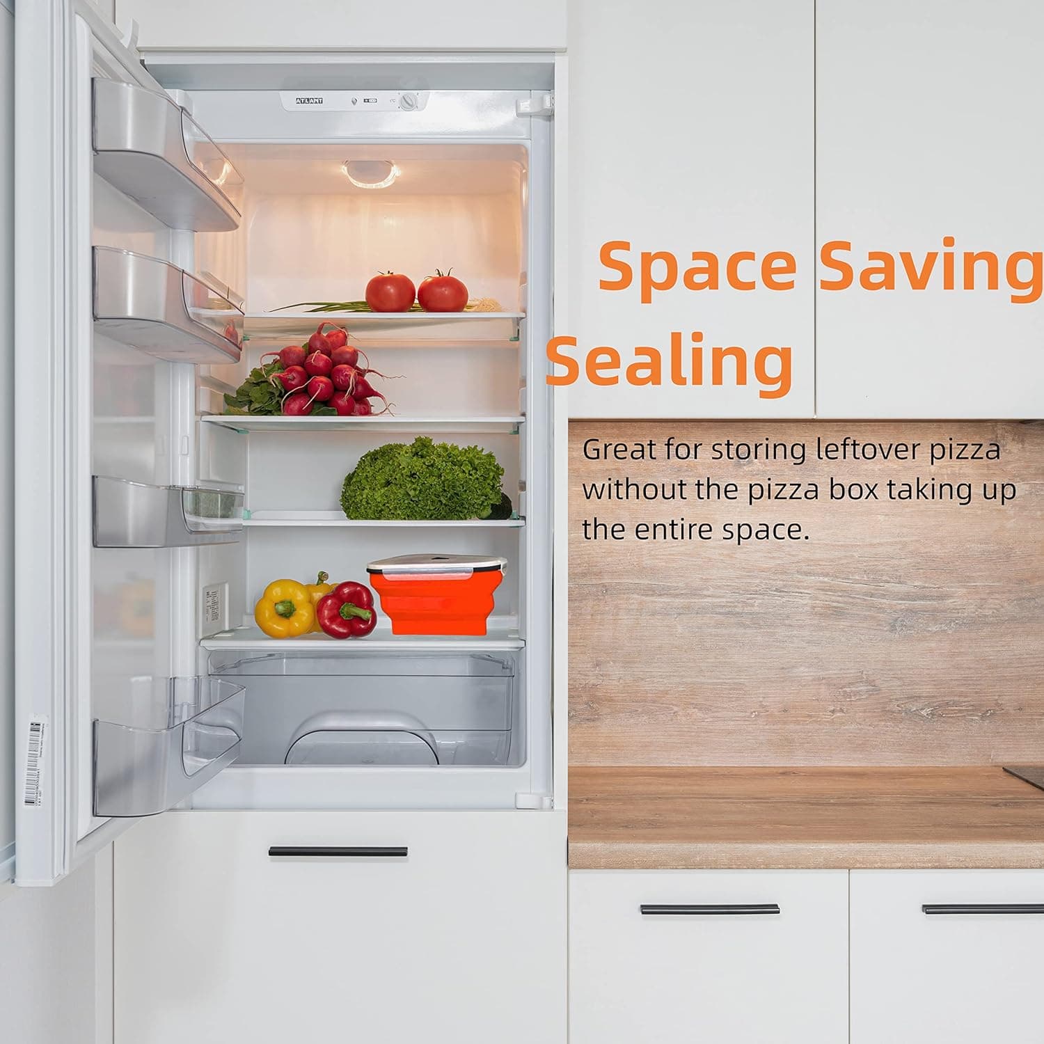 Reusable Expandable Pizza Storage Container with 5 Microwavable Trays of Adjustable for Home & Outdoor Use thumbnail 7