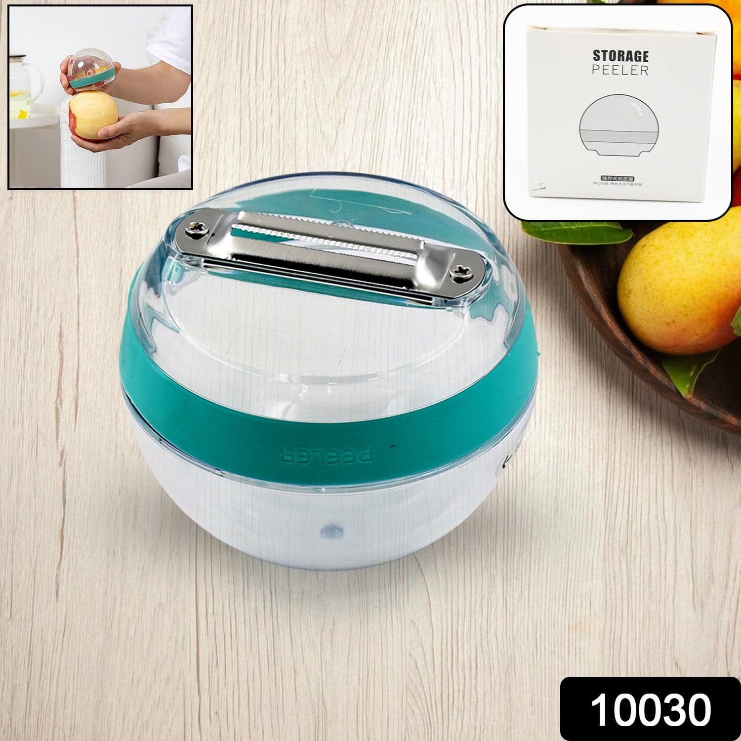 Multifunctional Round Peeler with Removable Storage of Washable Vegetable & Fruit Peeler for Kitchen (1 Pc / Mix Color) thumbnail 2