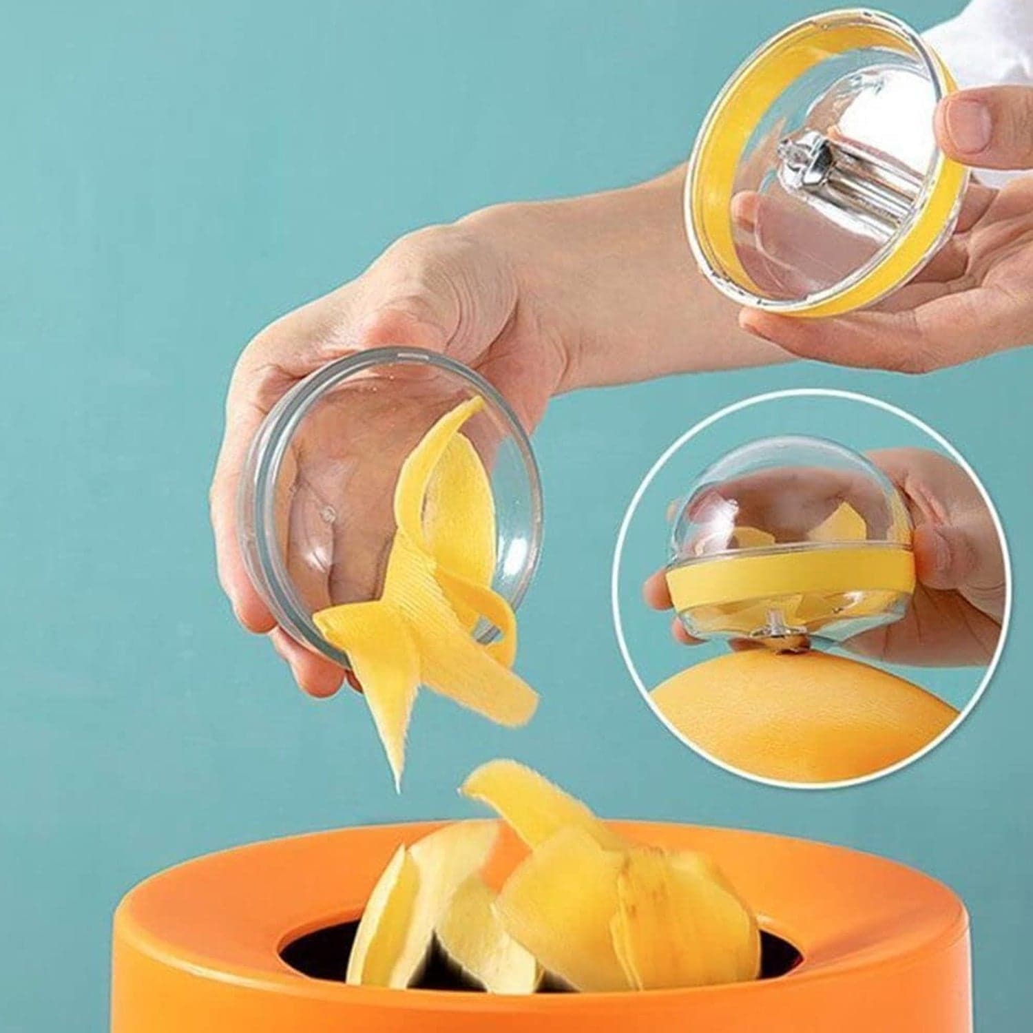 Multifunctional Round Peeler with Removable Storage of Washable Vegetable & Fruit Peeler for Kitchen (1 Pc / Mix Color) thumbnail 5