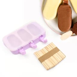 Silicone Sicle Molds of DIY Ice Pops with Lids & 50 Sticks