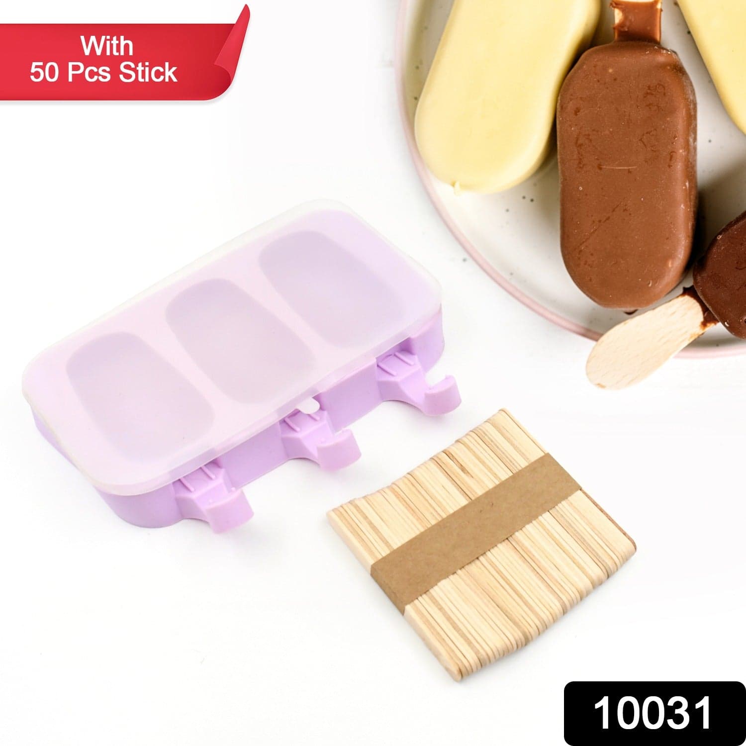 Silicone Sicle Molds of DIY Ice Pops with Lids & 50 Sticks thumbnail 2