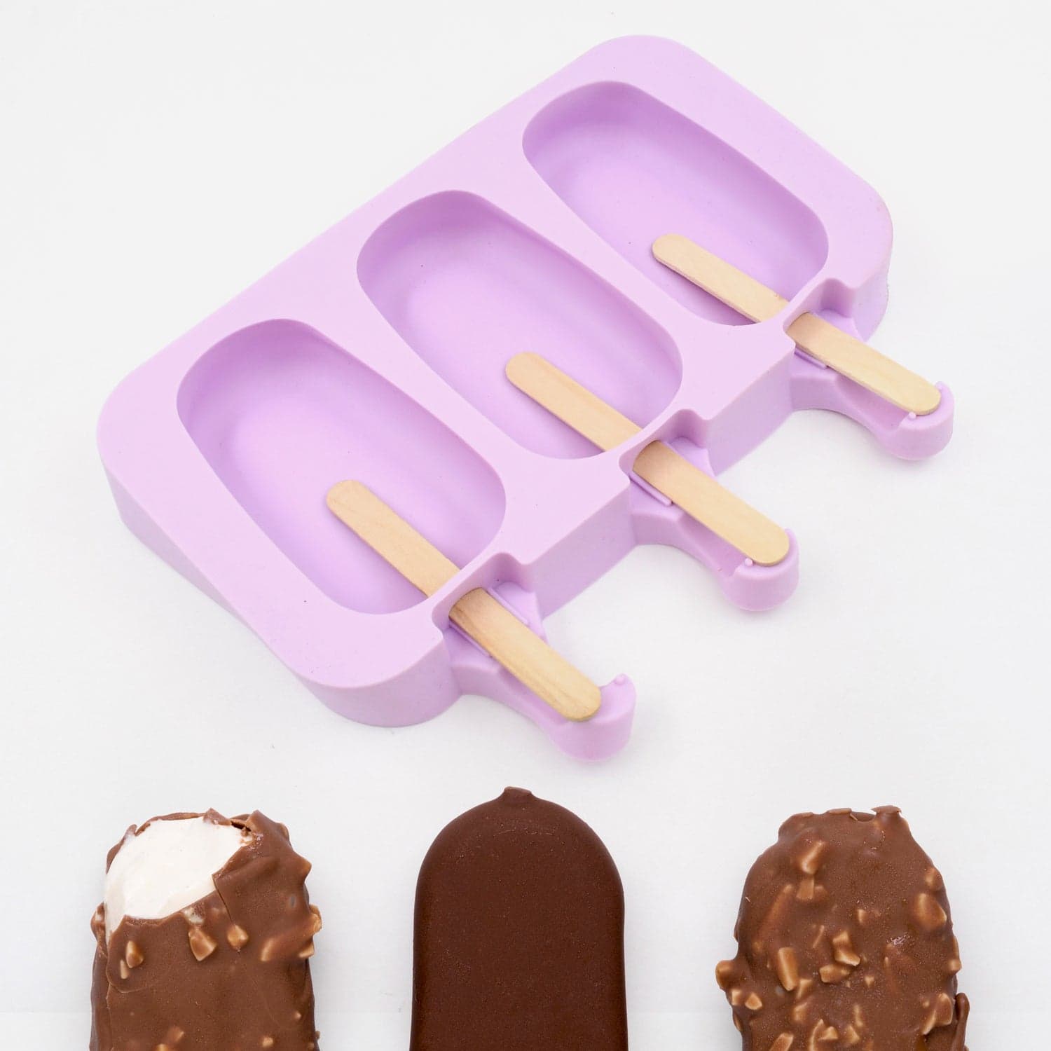 Silicone Sicle Molds of DIY Ice Pops with Lids & 50 Sticks thumbnail 4