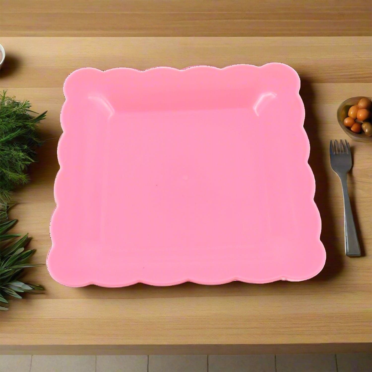 Square Plastic Dinner Plate Snacks / Breakfast, Restaurant Serving Trays Home School Coffee Hotel Kitchen Office (8 Pcs Set) thumbnail 5