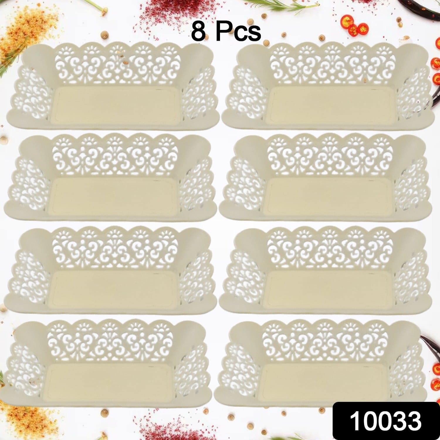 Rectangle Plastic Dinner Plate Snacks / Breakfast, Restaurant Serving Trays Home School Coffee Hotel Kitchen Office (8 Pcs Set) thumbnail 2