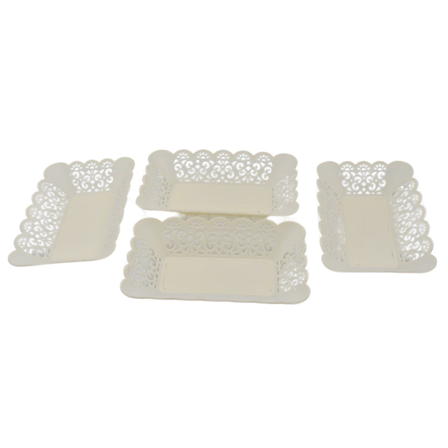 Rectangle Plastic Dinner Plate Snacks / Breakfast, Restaurant Serving Trays Home School Coffee Hotel Kitchen Office (8 Pcs Set) thumbnail 6