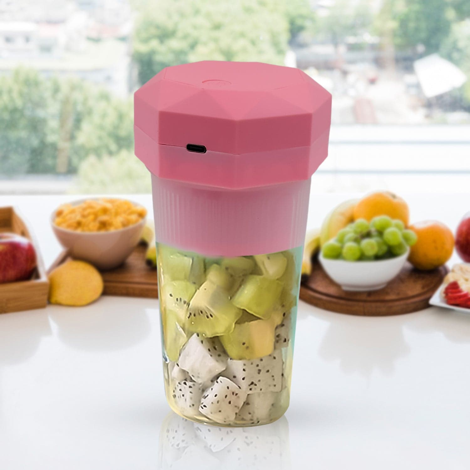 Portable Multifunctional Electric Juicer Cup, USB Juice Maker 6 blade (350 ML) thumbnail 1