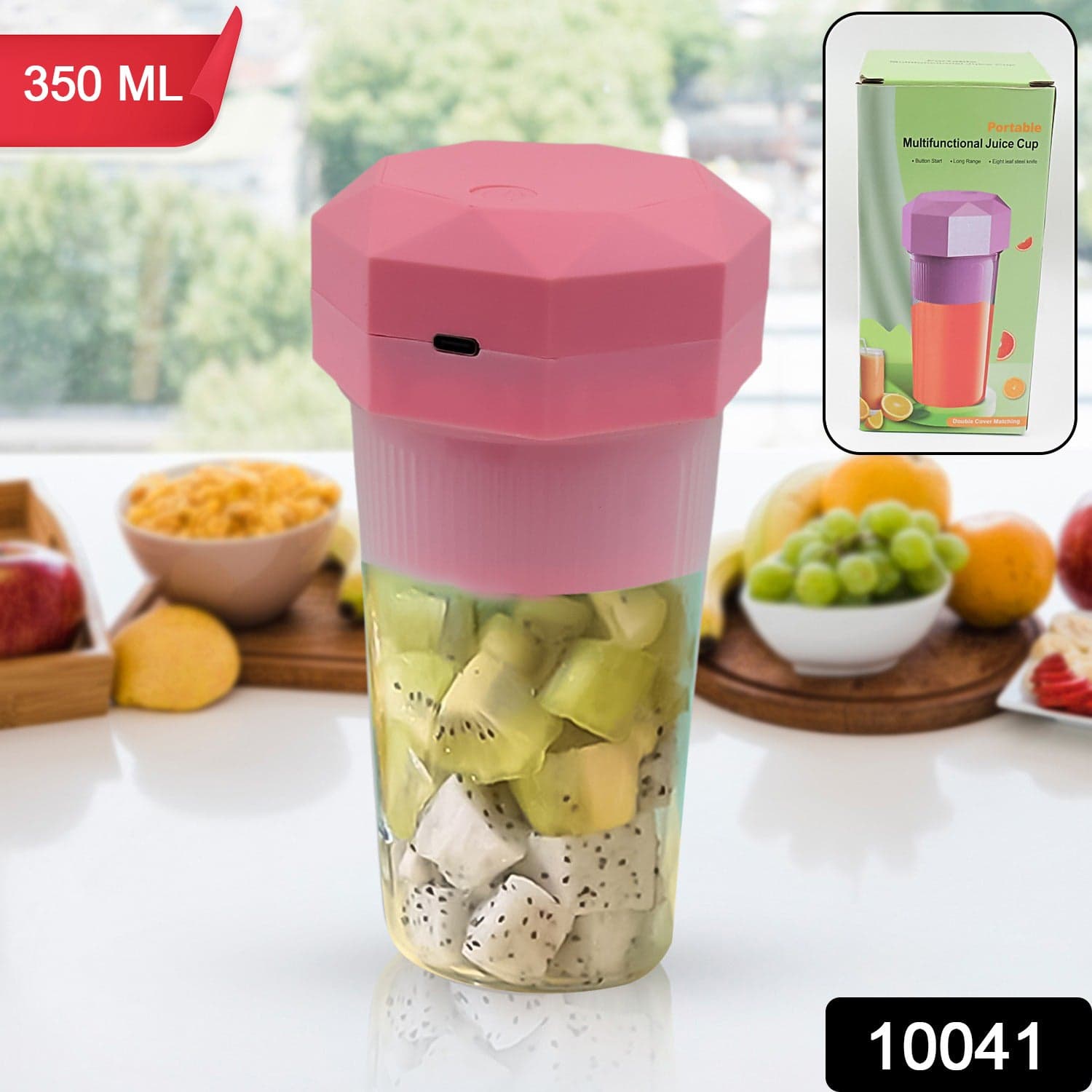 Portable Multifunctional Electric Juicer Cup, USB Juice Maker 6 blade (350 ML) thumbnail 2