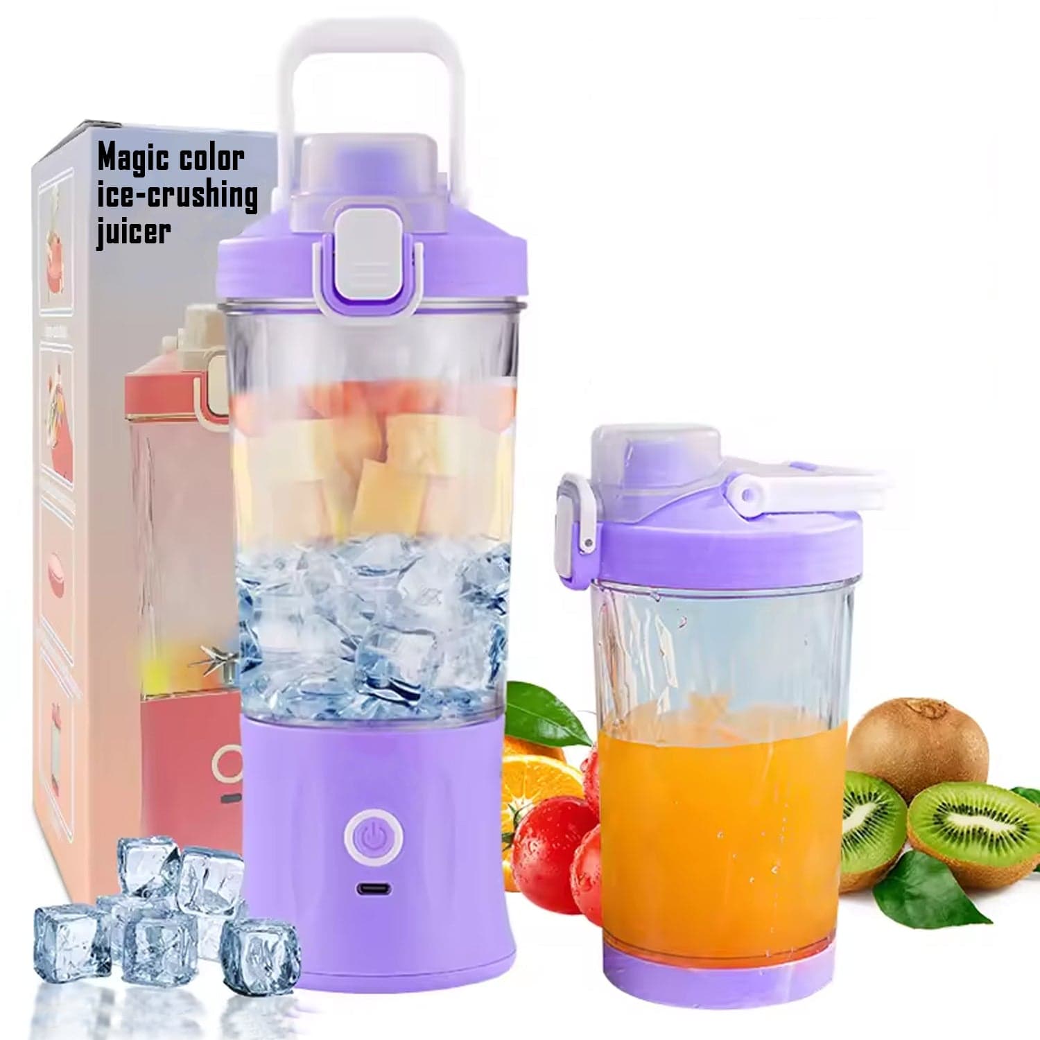 Eletric Crusher Juicer With Multicolor Light, 8 Blades (600 ML / Multicolor) thumbnail 1