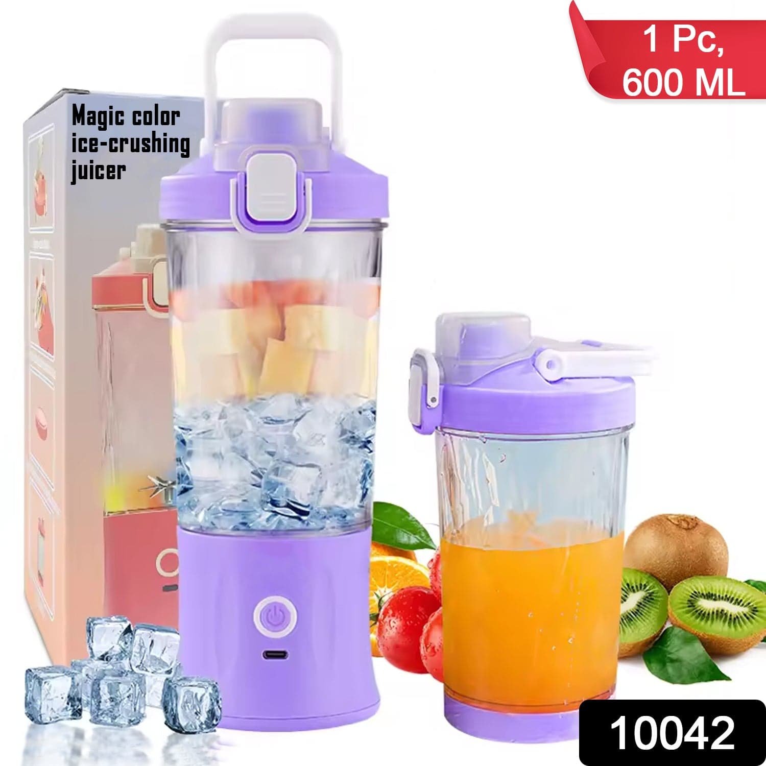Eletric Crusher Juicer With Multicolor Light, 8 Blades (600 ML / Multicolor) thumbnail 2