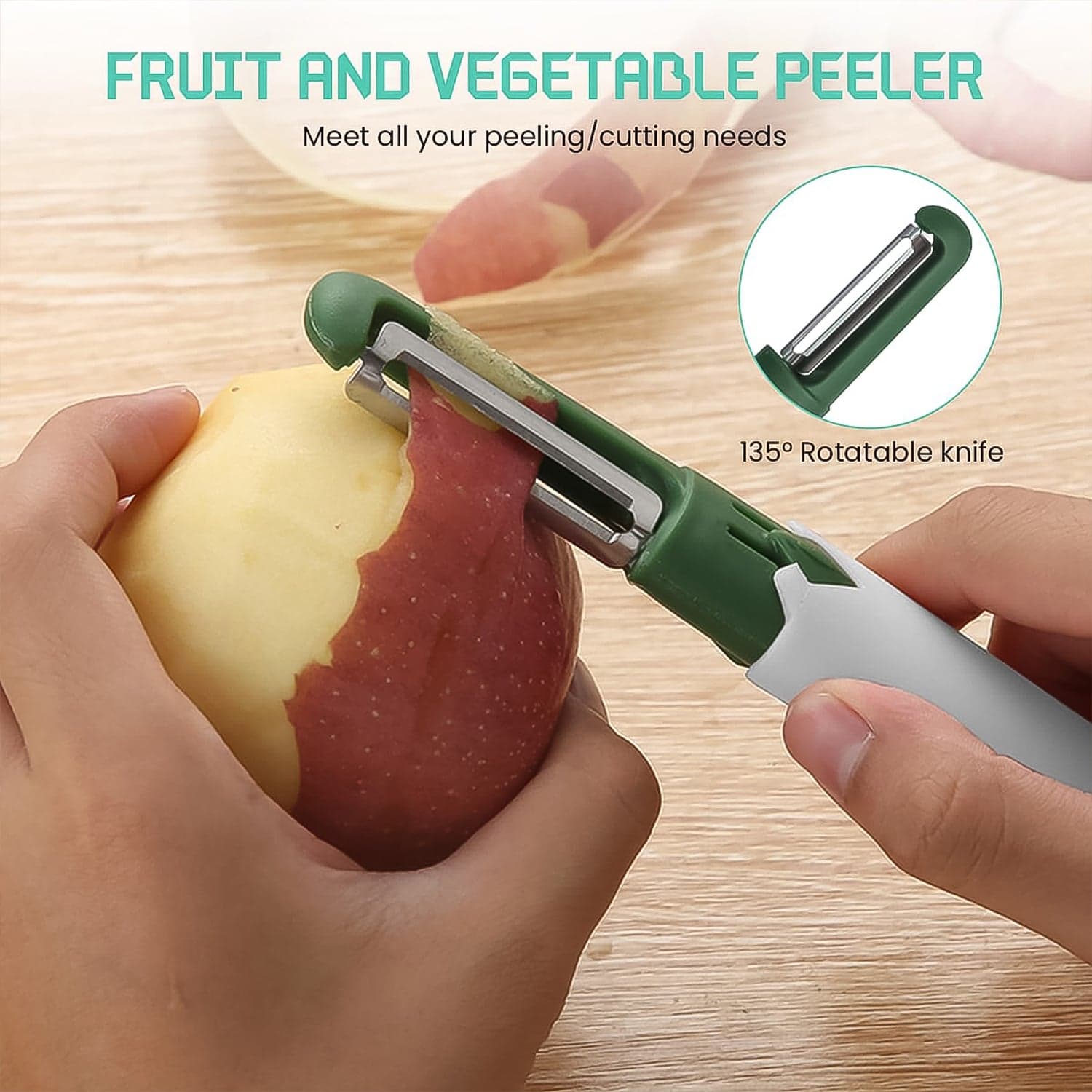 2-in-1 Multifunctional Knife & Sawtooth Peeler for Fruits and Vegetables thumbnail 5