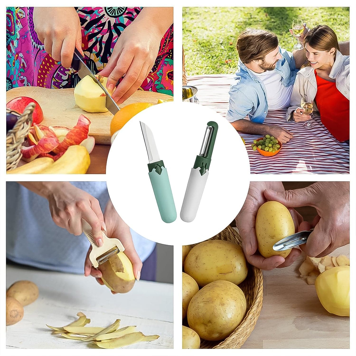 2-in-1 Multifunctional Knife & Sawtooth Peeler for Fruits and Vegetables thumbnail 7