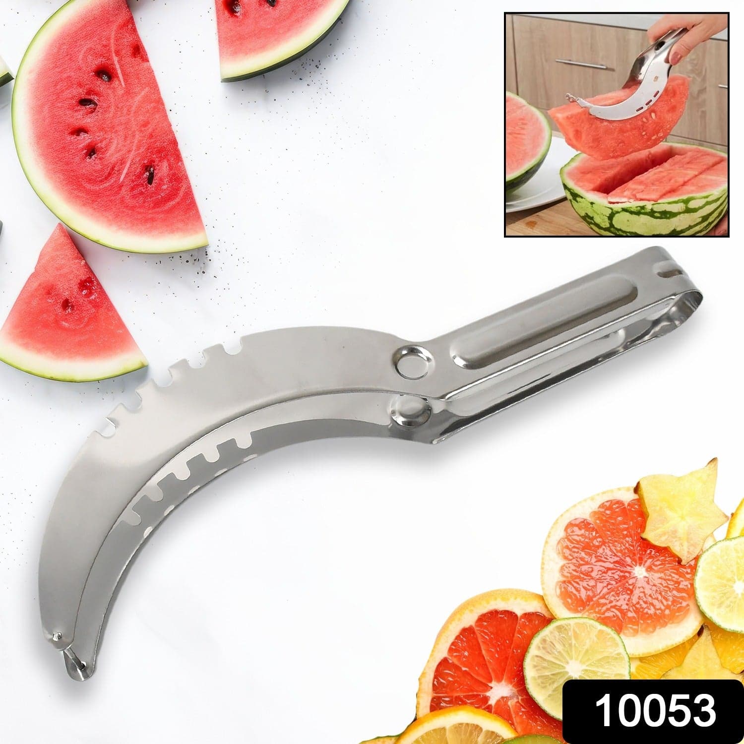 3In1 Stainless Steel Watermelon Cantaloupe Slicer Knife thumbnail 2